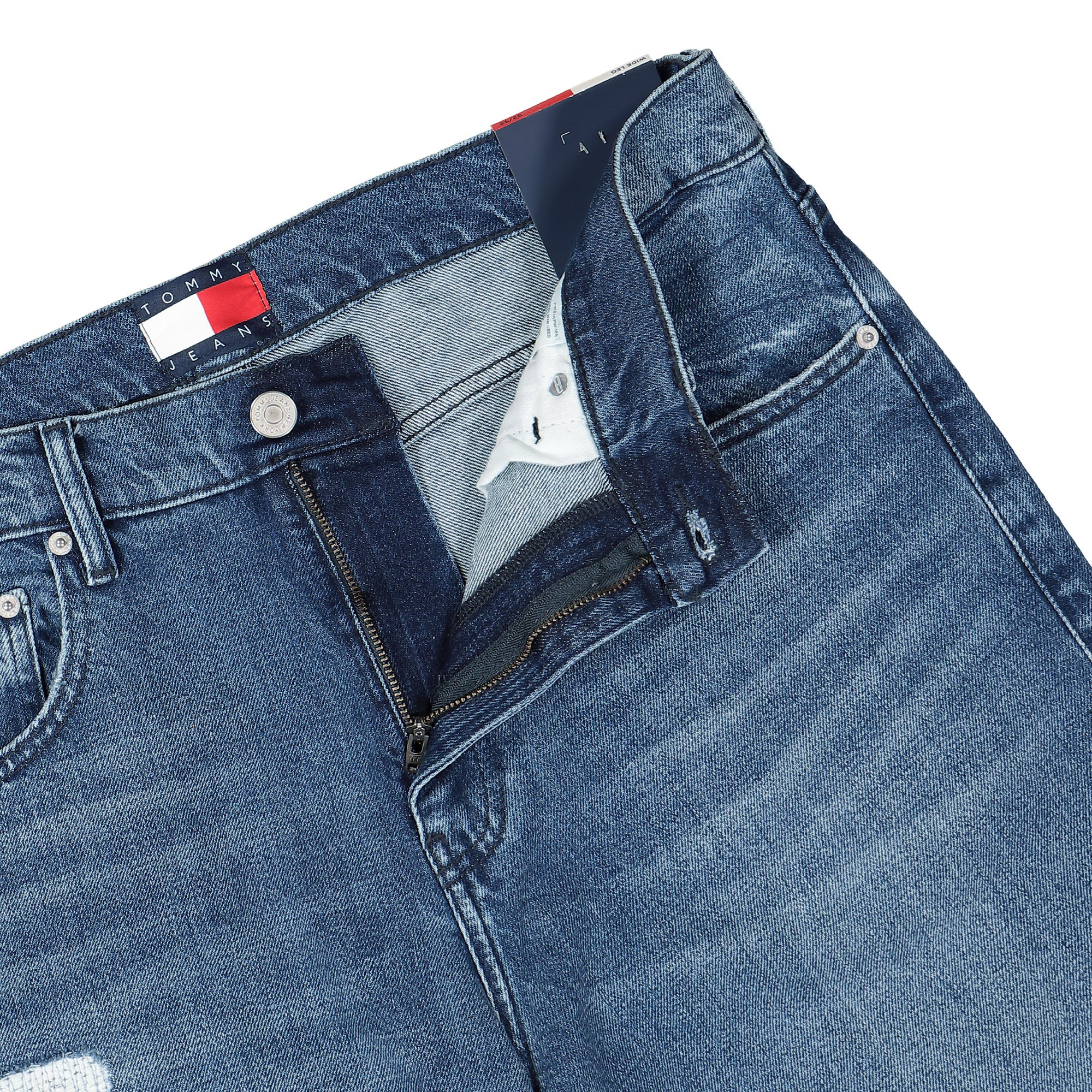 Tommy Jeans TJCU Wide Leg Denim Pant Indigo Denim Stone Washed Jeans Detailfoto | Overkill