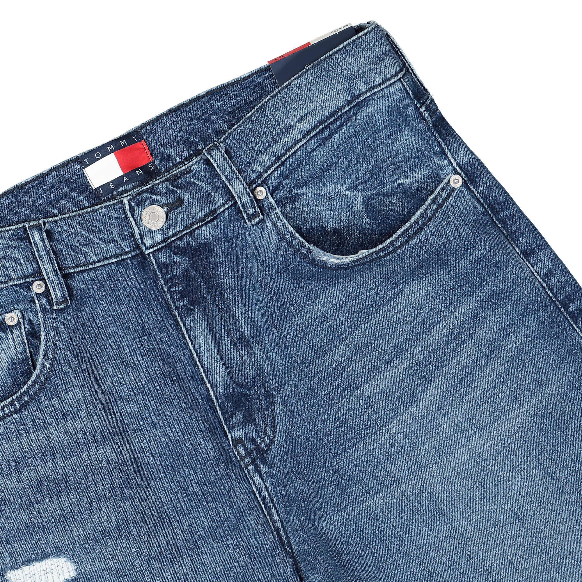 Tommy Jeans TJCU Wide Leg Denim Pant Indigo Denim Stone Washed Jeans Detail view 1 | Overkill