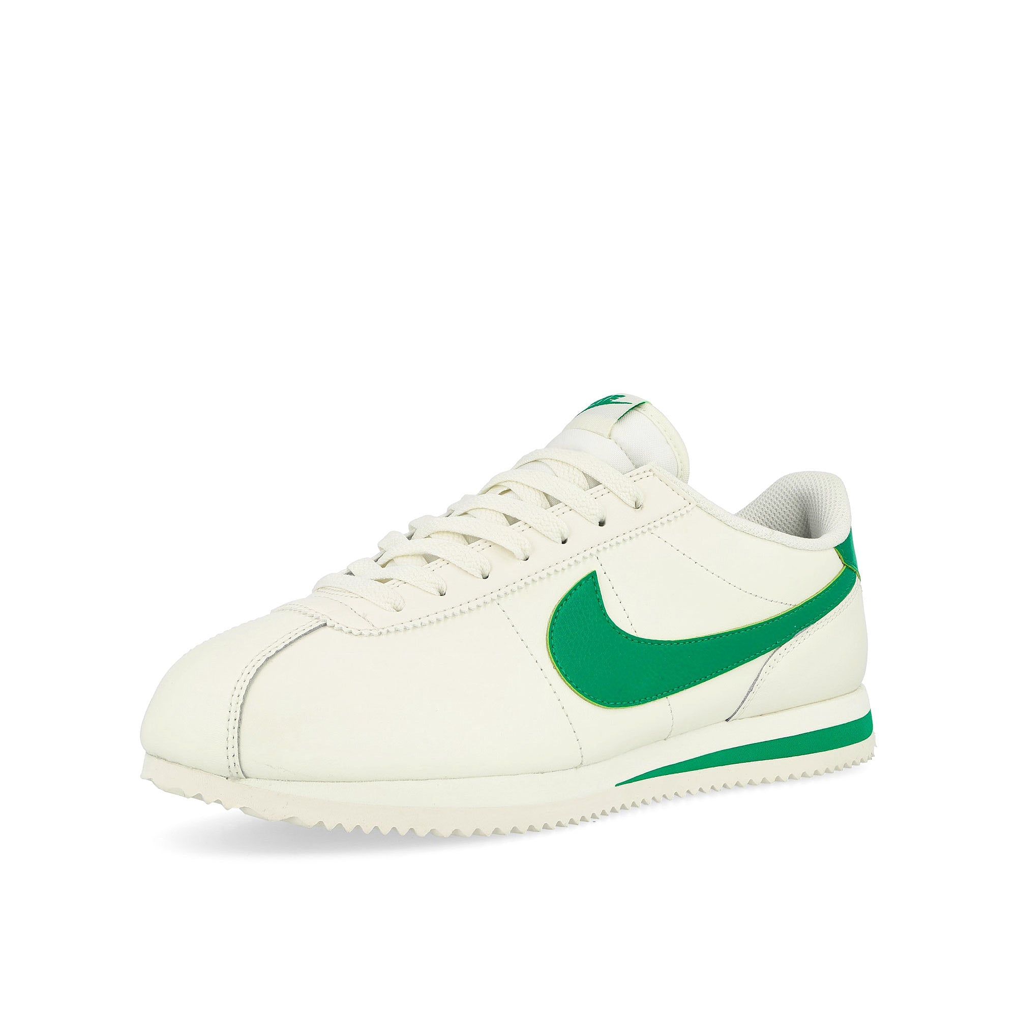 Nike Cortez Sail / Stadium Green Low Top Sneakers Close Up | Overkill