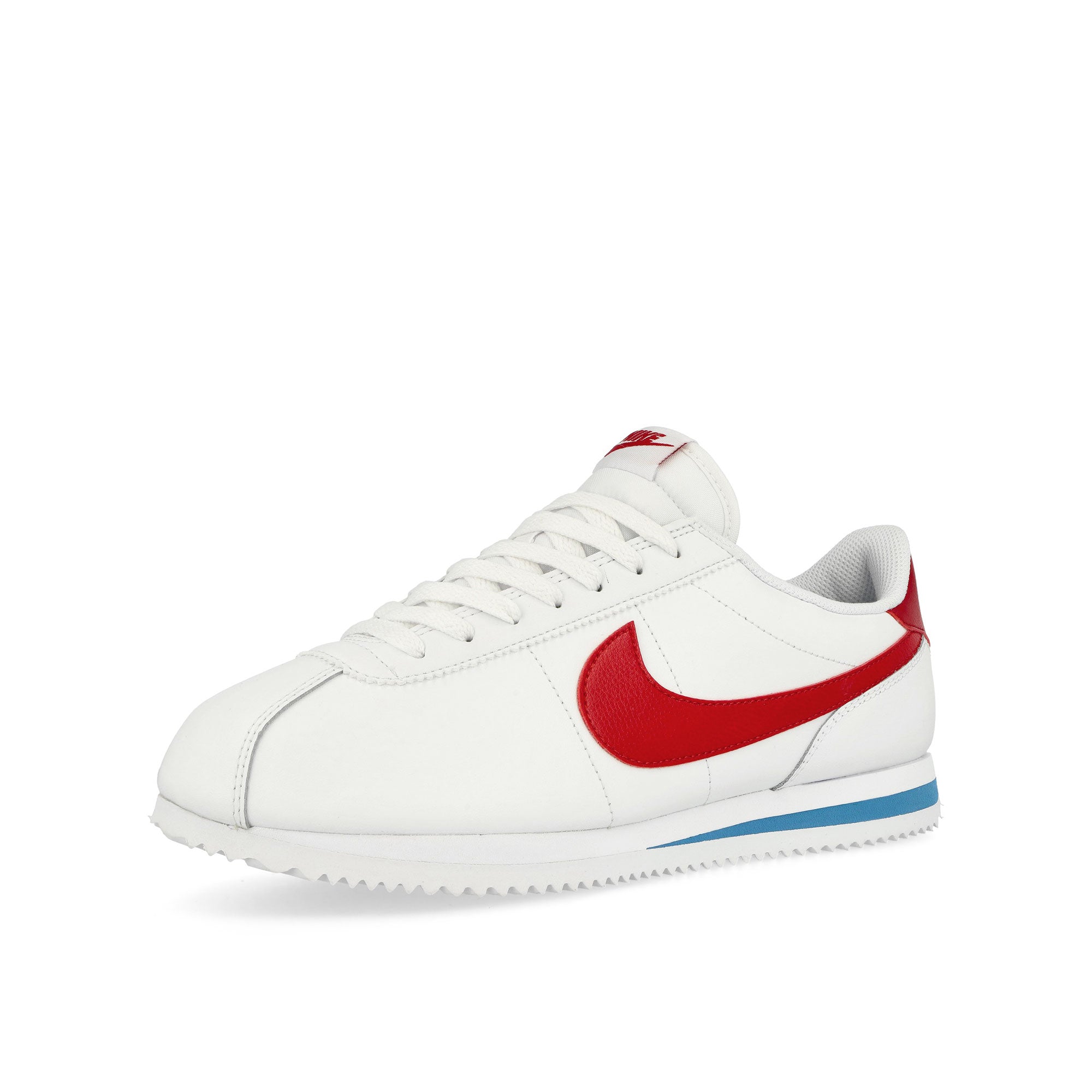 Nike Cortez Leather White / Varsity Red - Varsity Blue Low Top Sneakers Close Up | Overkill
