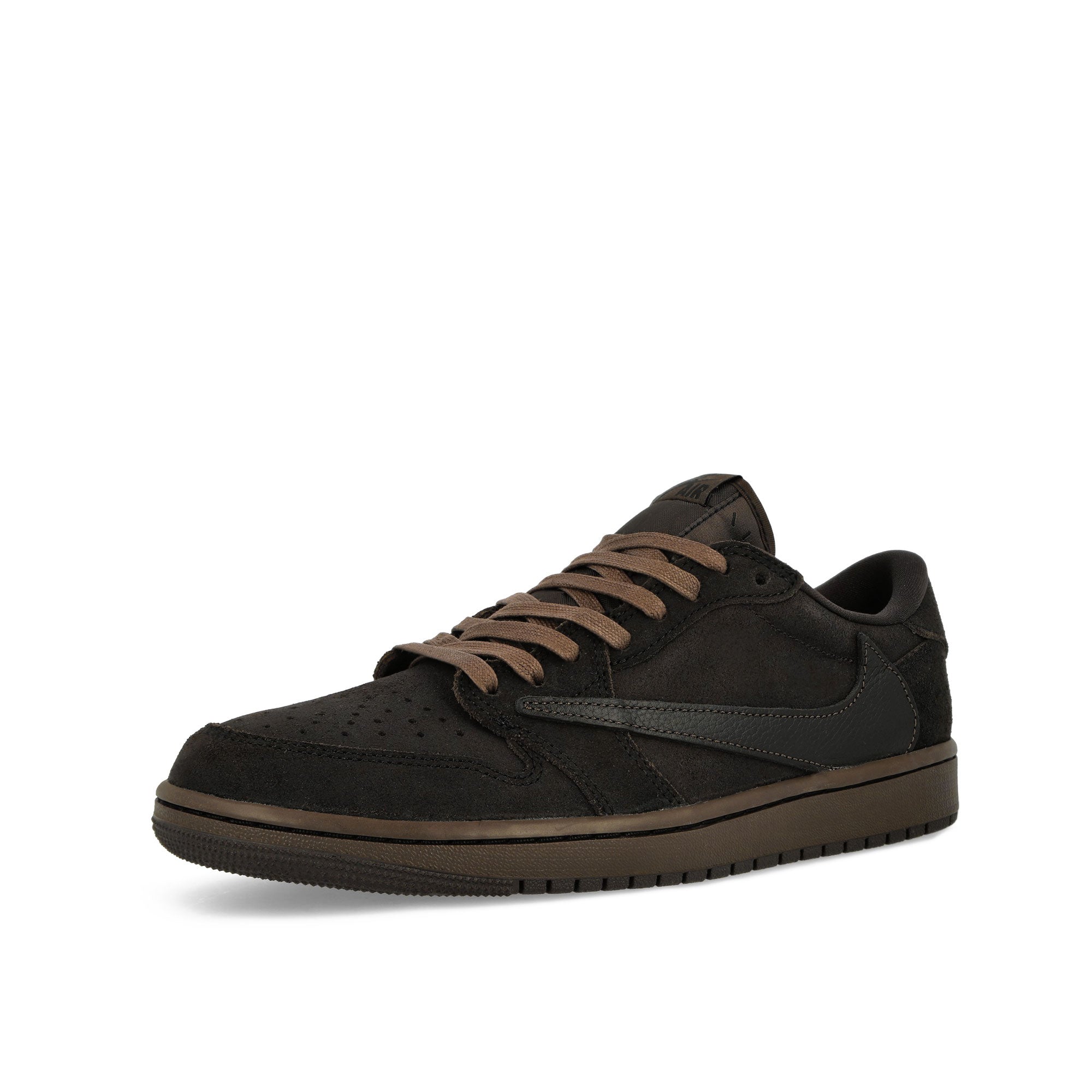 Jordan 1 Low OG SP Dark Mocha / Black-Velvet Brown Low Top Sneakers Close Up | Overkill