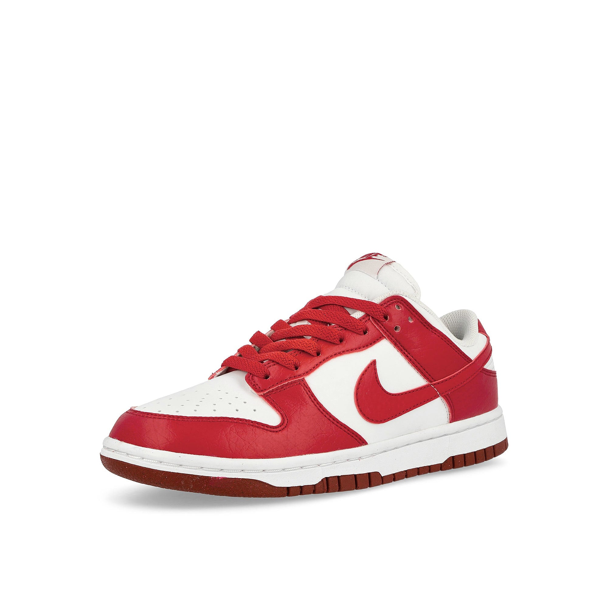 Nike W Dunk Low Next Nature White / Gym Red Low Top Sneakers Close Up | Overkill