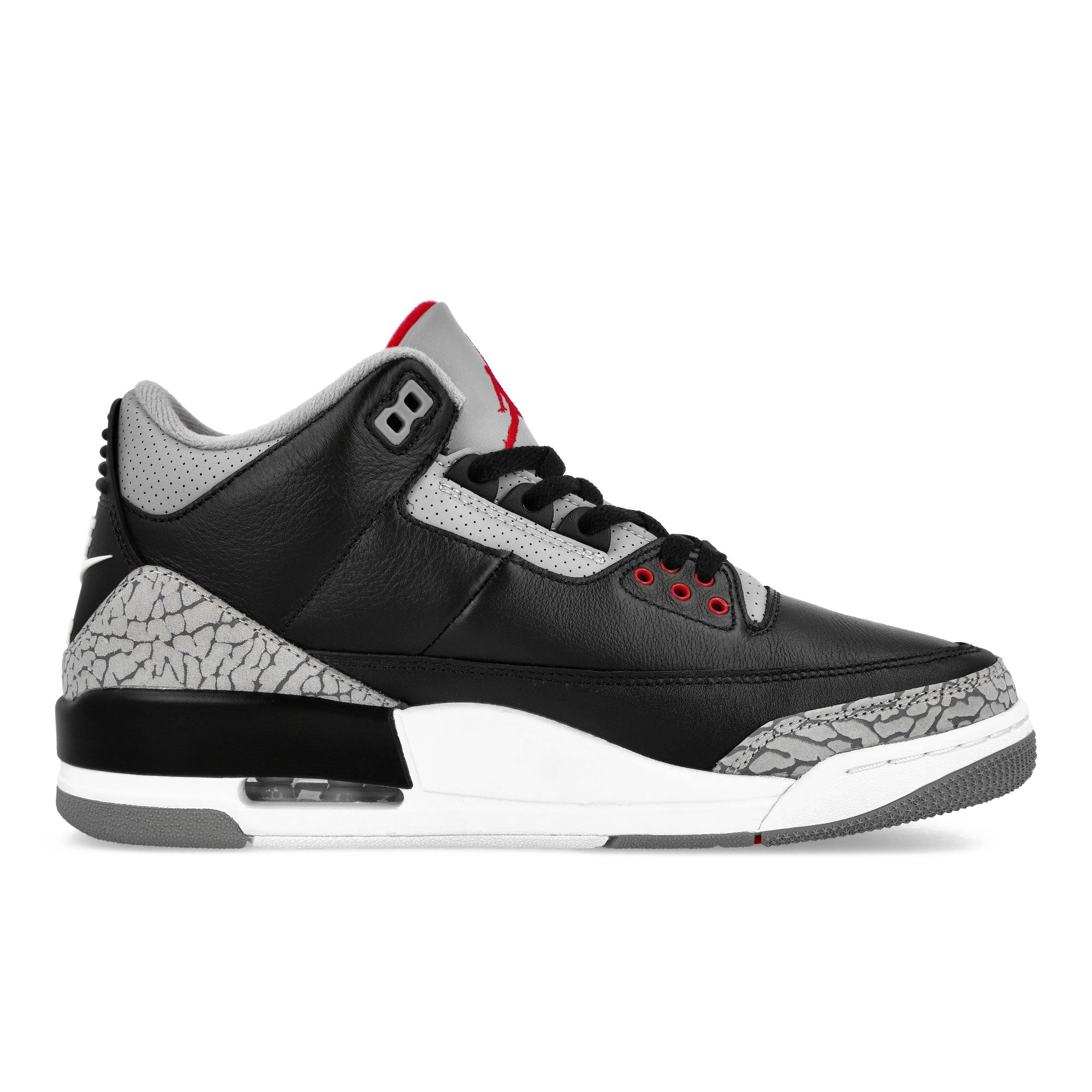 Jordan Air Jordan 3 Retro Black / Fire Red - Cement Grey - Summit White Mid Top Sneakers Silhouette | Overkill
