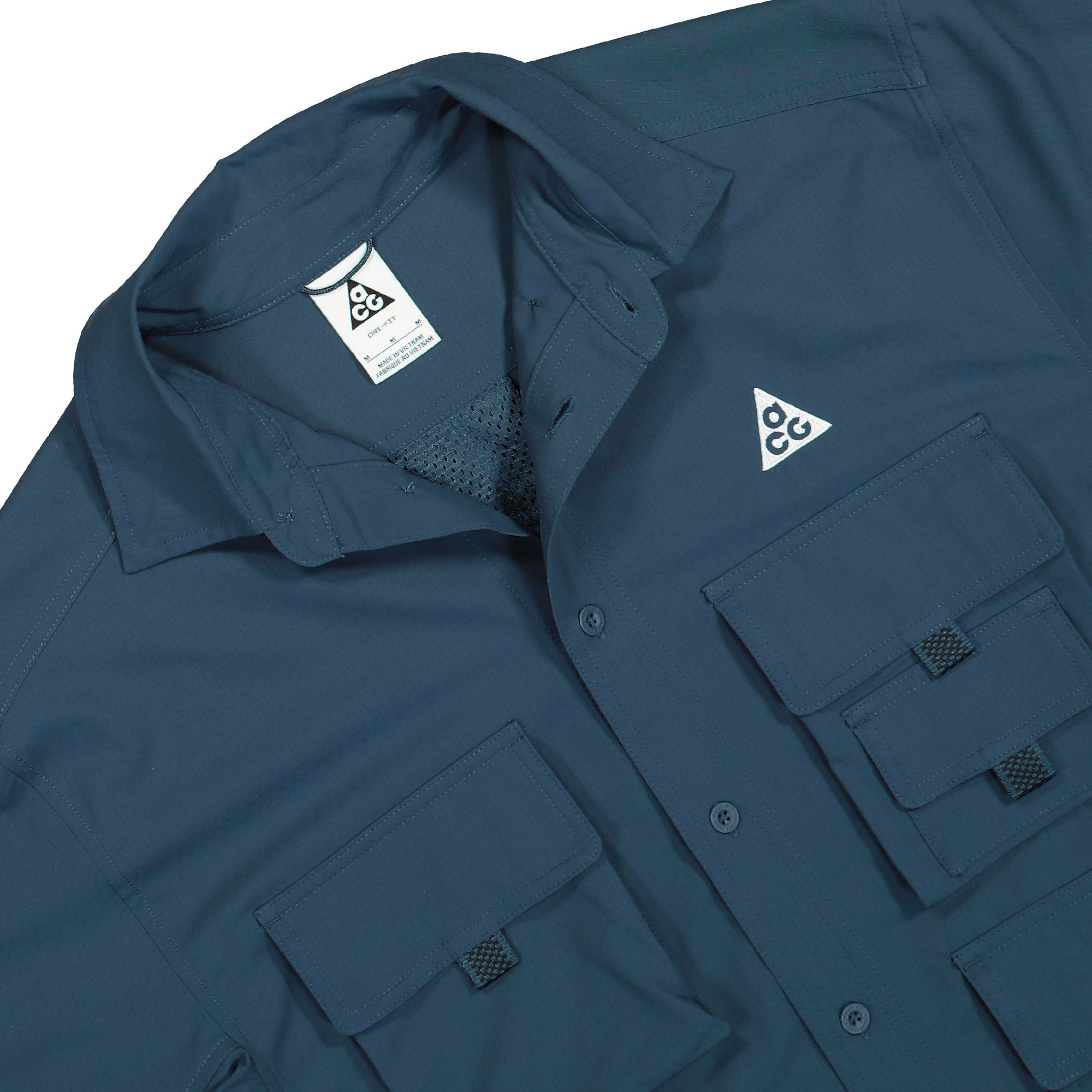 Nike ACG Dri-FIT UV Devastation Trail Shirt Thunder Blue / Summit White Shirts Close-up | Overkill