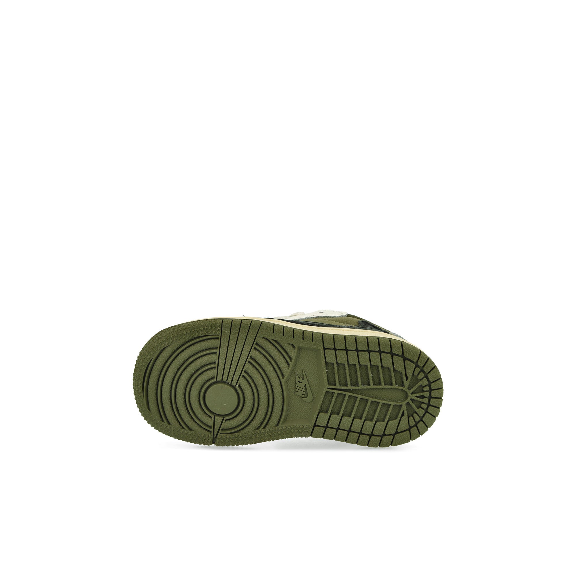 Jordan 1 Low OG SP TD Medium Olive / Black - Sail - Muslin Low Top Sneakers Detail View 1 | Overkill