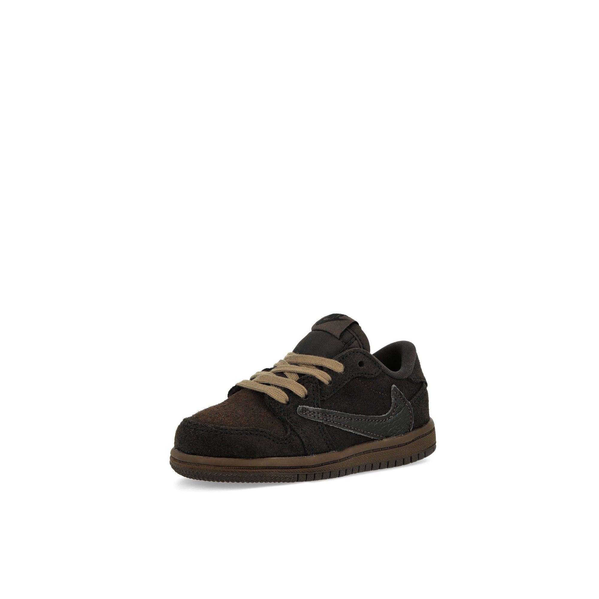 Jordan 1 Low OG SP TD Dark Mocha / Black-Velvet Brown Low Top Sneakers Close Up | Overkill