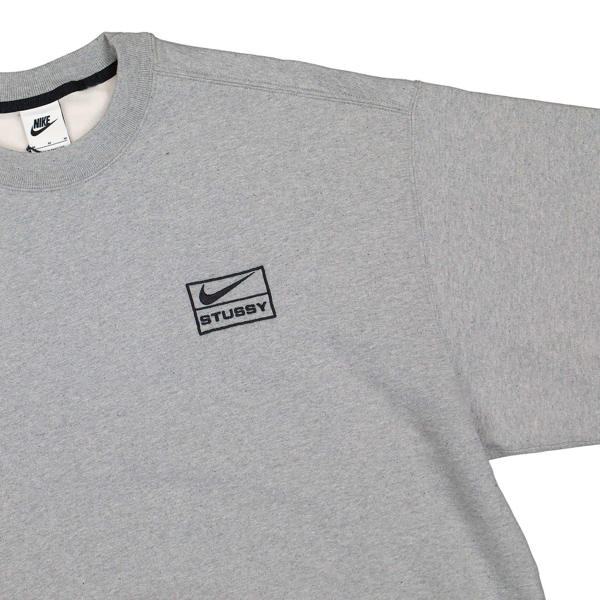 Nike Stussy x Nike Fleece Crew Dark Grey Heather Sweatshirts Close-up | Overkill