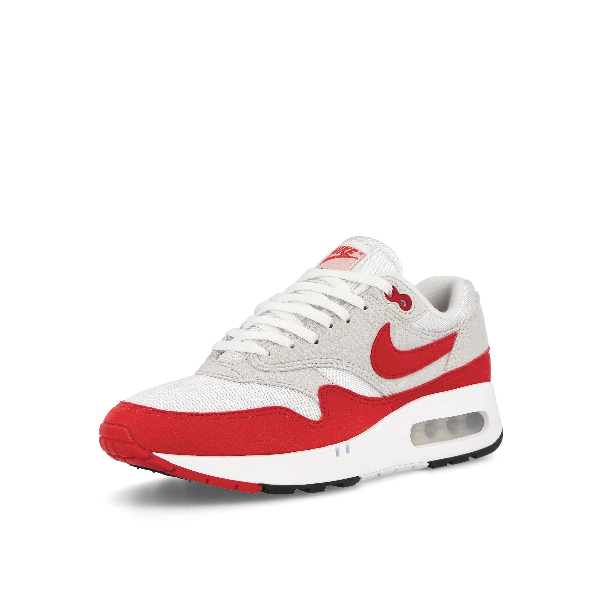 Nike Wmns Air Max 1 86 OG Premium White / University Red - Light Neutral Grey Low Top Sneakers Close Up | Overkill