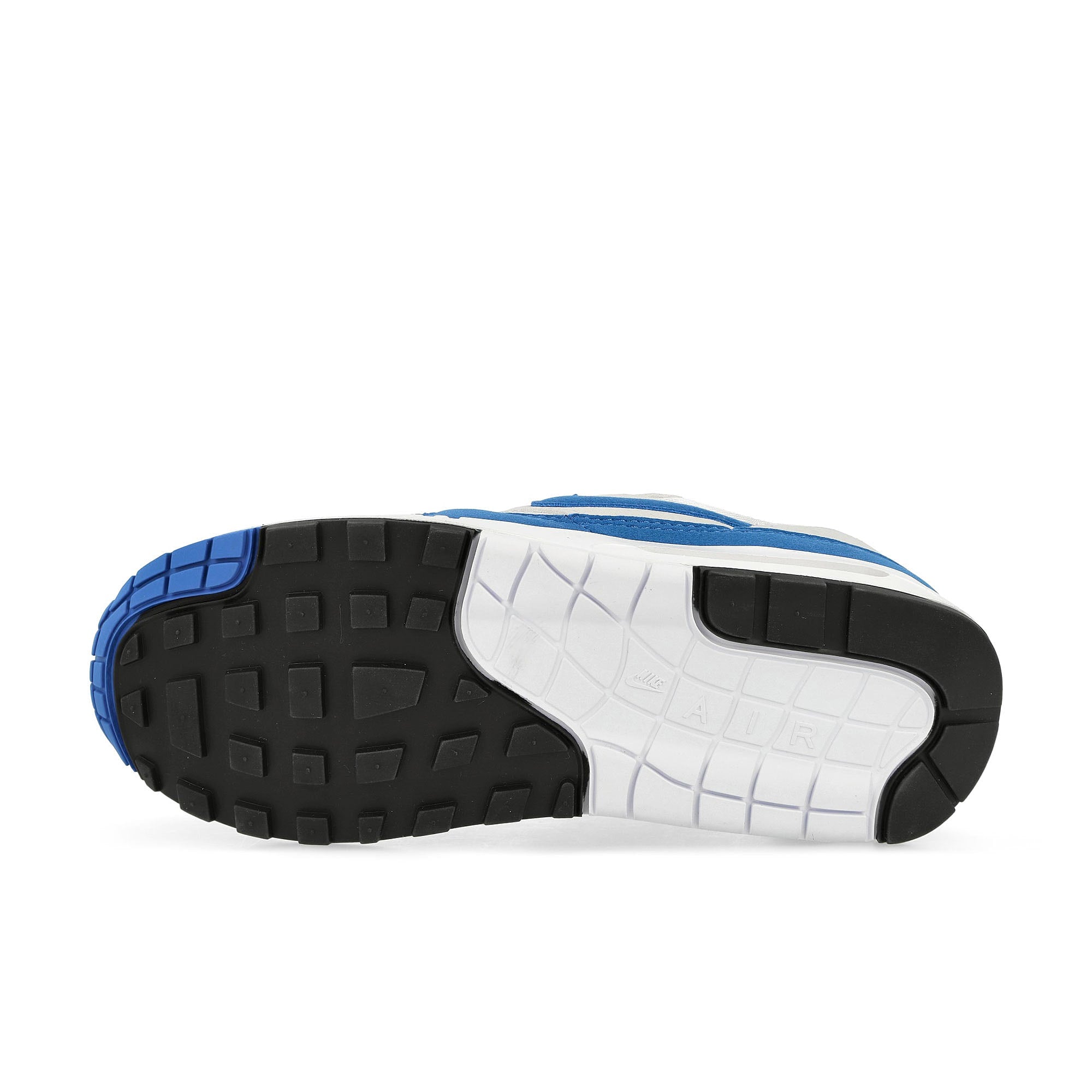 Nike Air Max 1 '86 Premium White / Royal Blue - Light Neutral Grey - Black Low Top Sneakers Detail View 1 | Overkill