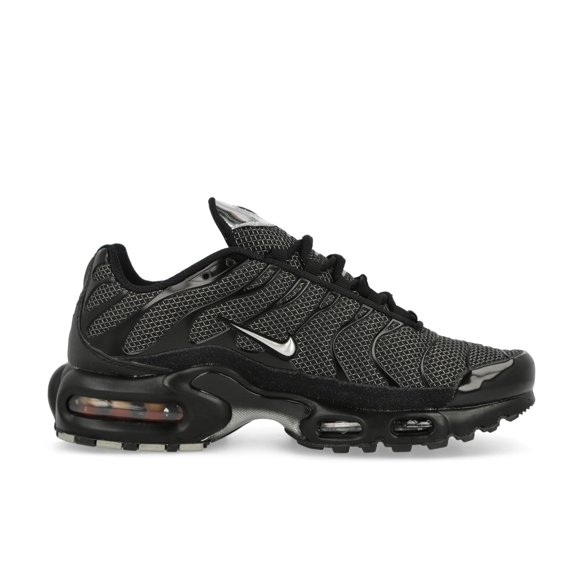 Nike Wmns Air Max Plus Black / Metallic Silver - Turquoise Blue Low Top Sneakers Silhouette | Overkill