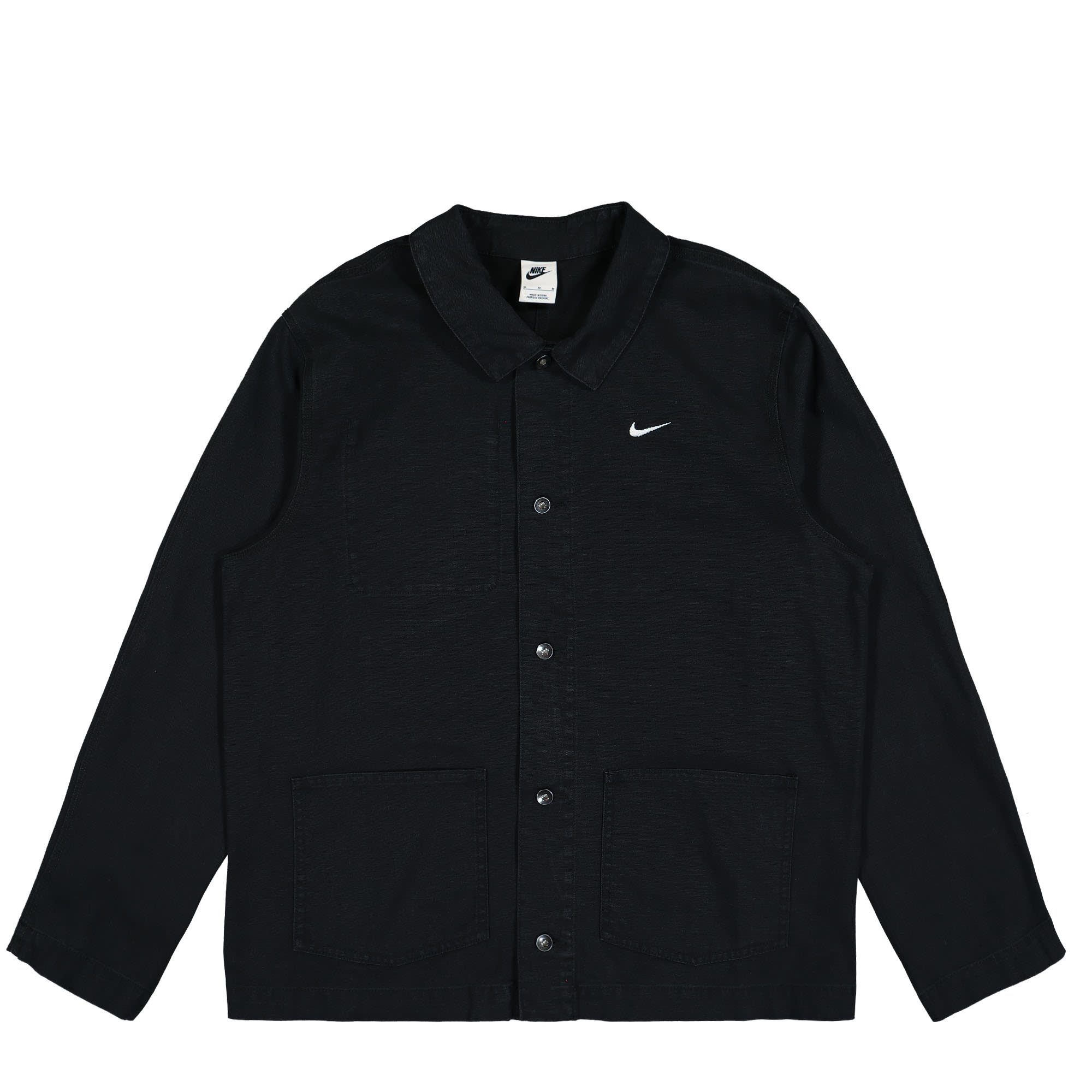 Nike Life Unlined Chore Coat Jacket Black / White Coats DQ5184-010 | Overkill