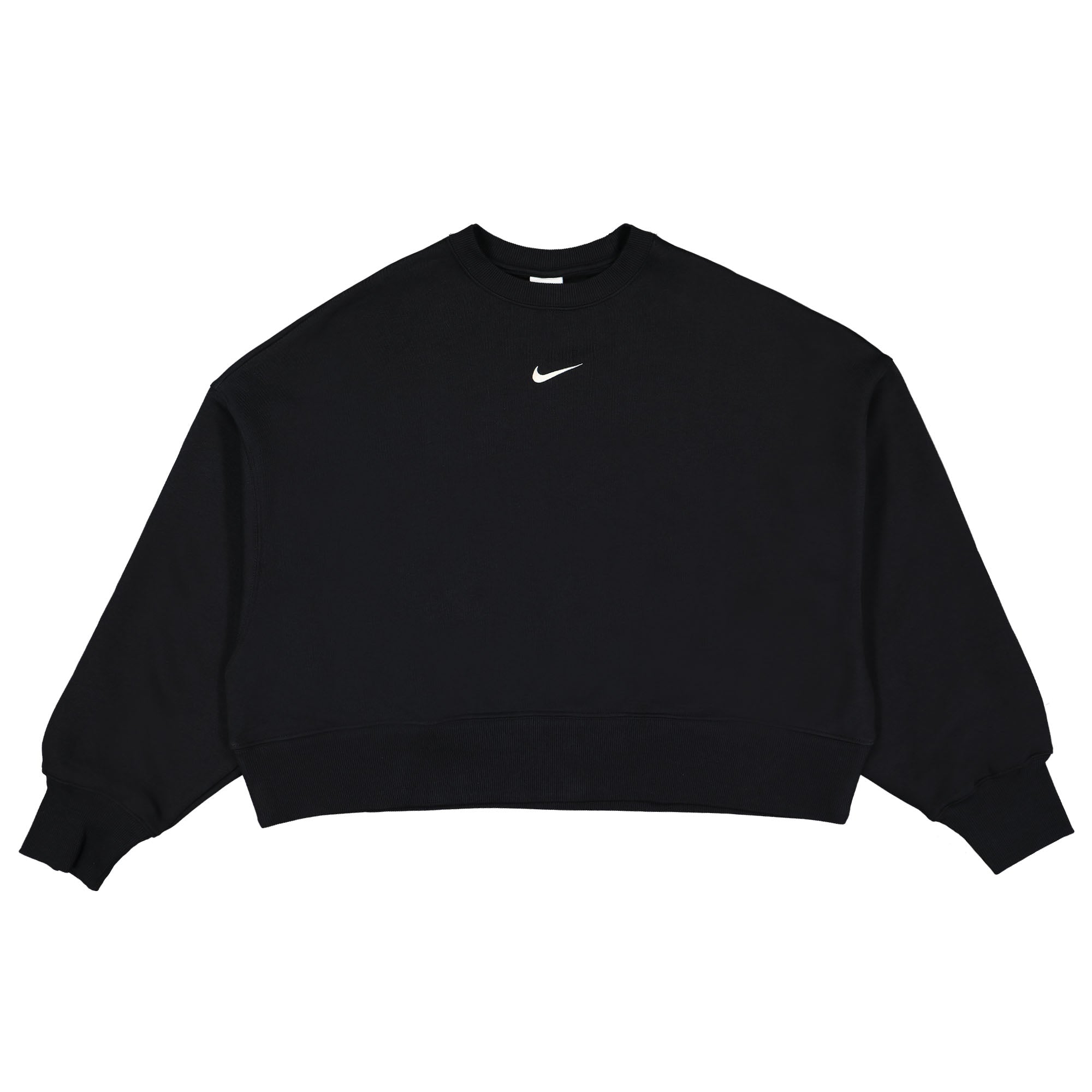 Nike W nsw Phoenix Fleece Oversize Crewneck Sweatshirt Black / Sail Sweatshirts DQ5761 010 | Overkill