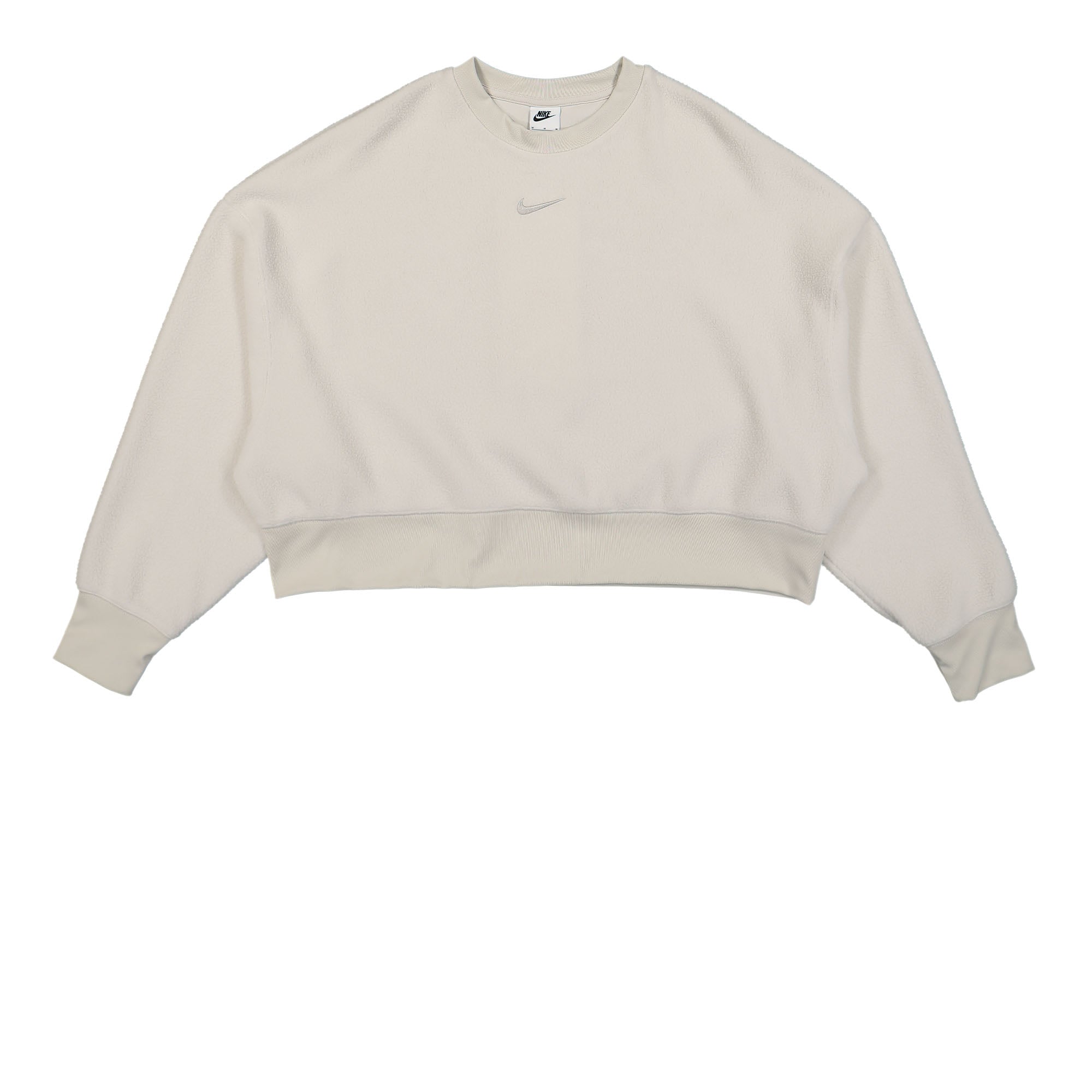 Nike Wmns NSW Plush Mod Crop Crew Light Bone / Light Iron Ore Sweatshirts DQ6844 072 | Overkill