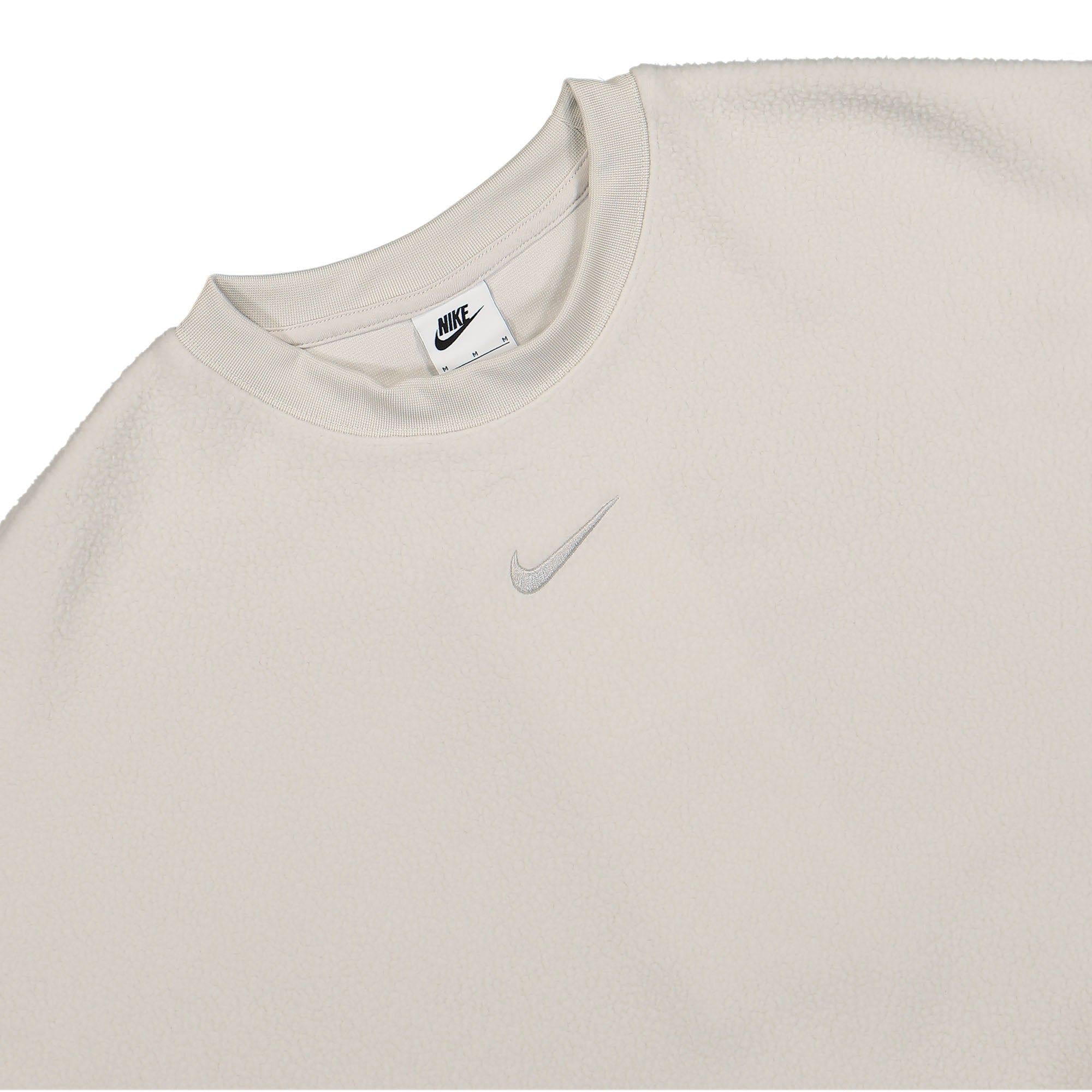 Nike Wmns NSW Plush Mod Crop Crew Light Bone / Light Iron Ore Sweatshirts Close-up | Overkill