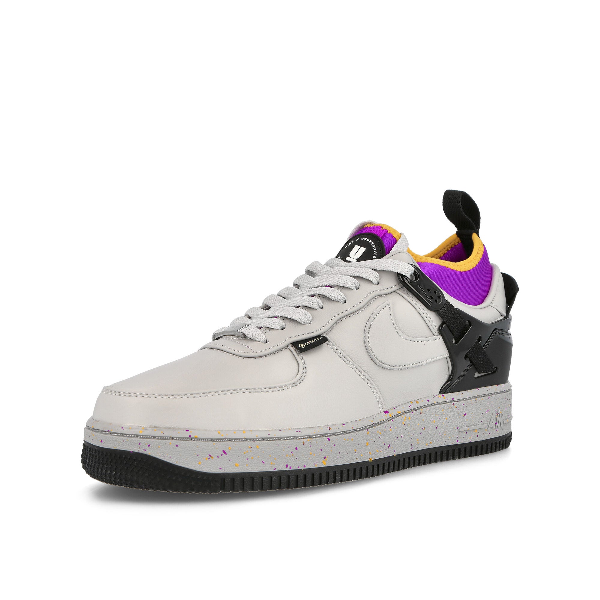 Nike Undercover x Nike Air Force 1 Low SP Grey Fog-Grey Fog - Black - University Gold Sneakers Close Up | Overkill
