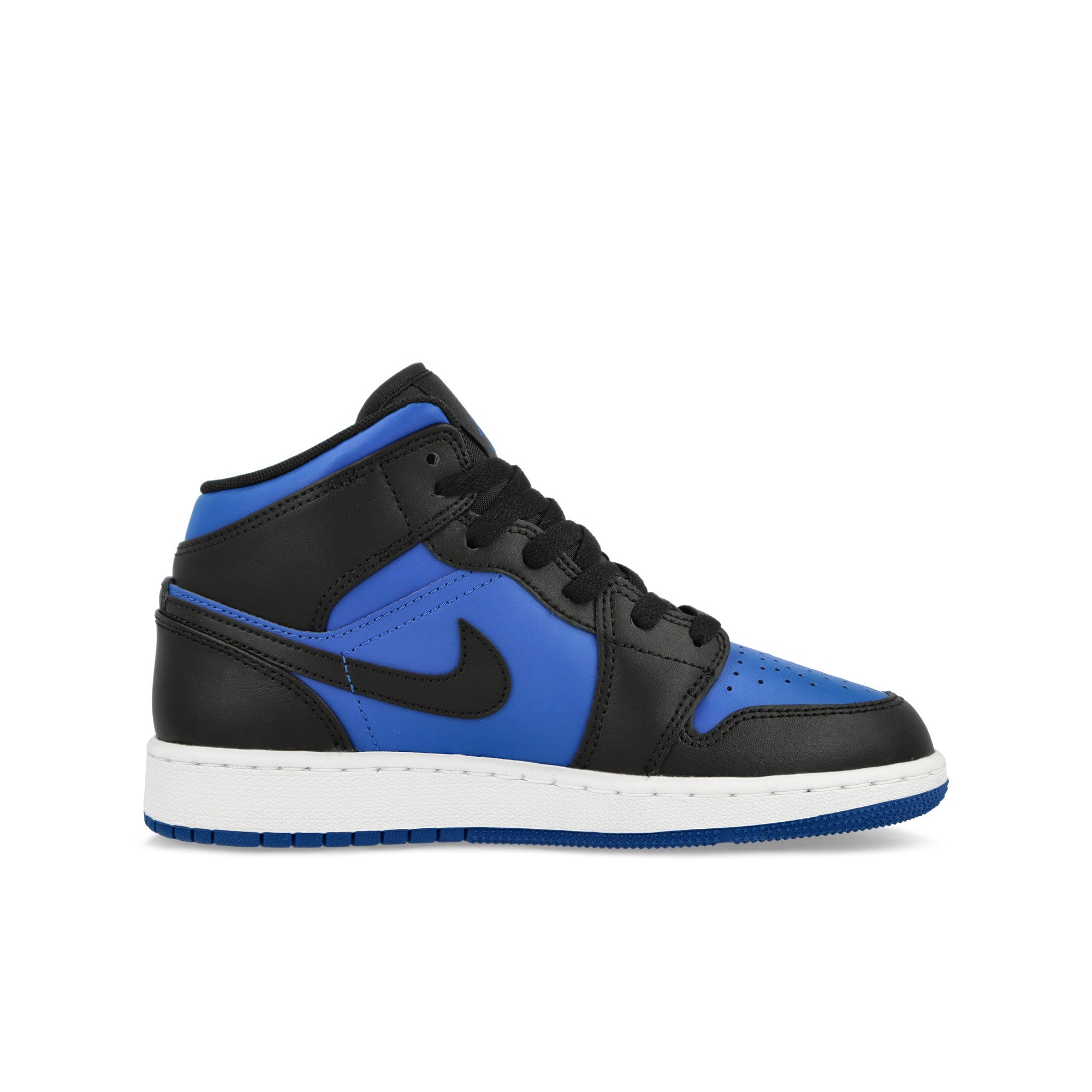 Jordan Air Jordan 1 Mid GS Black-Royal Blue - Black - White Mid Top Sneakers Silhouette | Overkill