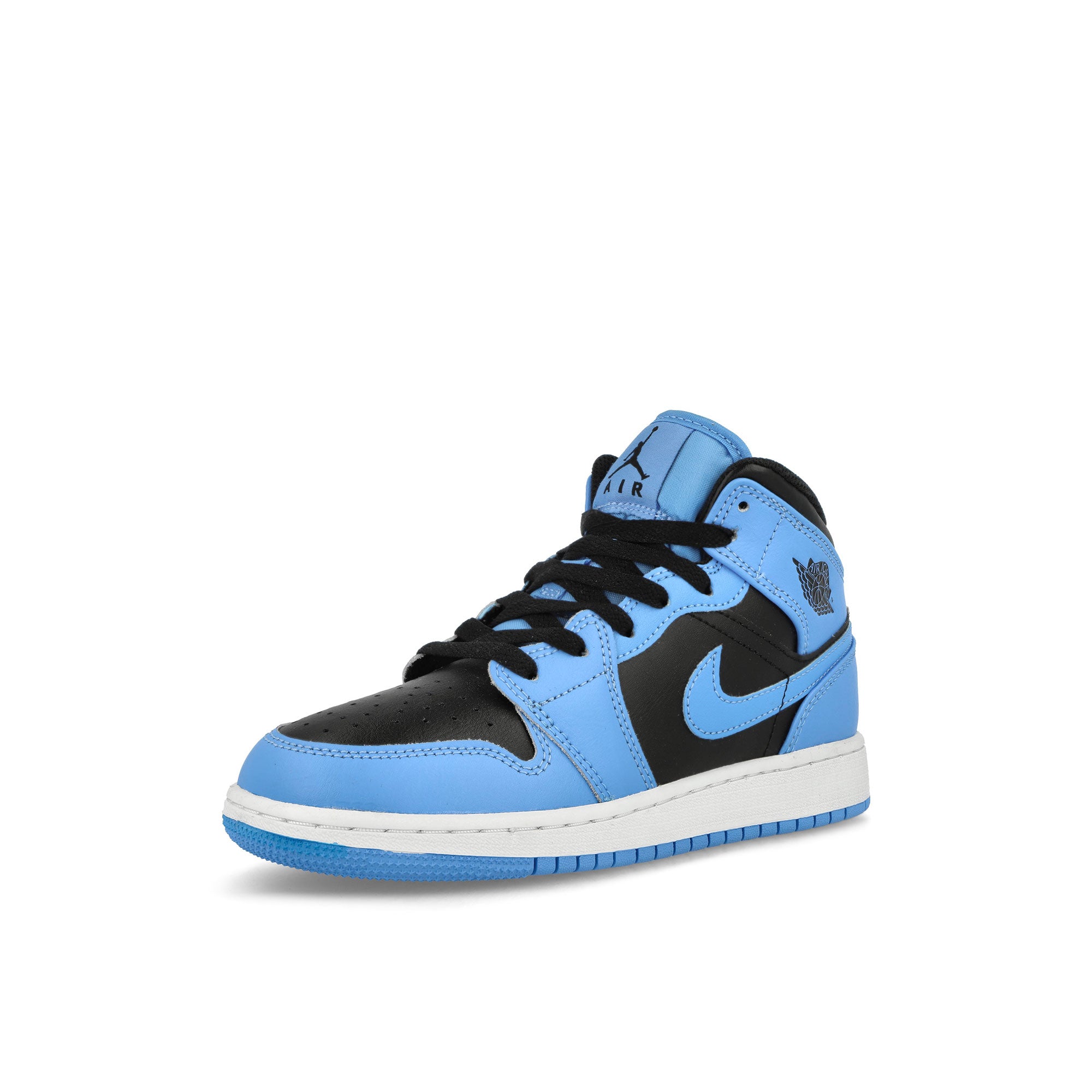 Jordan Air jordan 1 Mid GS University Blue-Black - White Mid Top Sneakers Close Up | Overkill