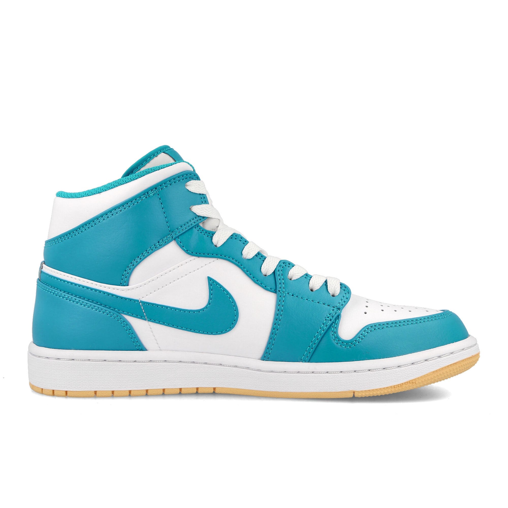Jordan Air Jordan 1 Mid Aquatone-Celestial Gold - White Mid Top Sneakers Silhouette | Overkill
