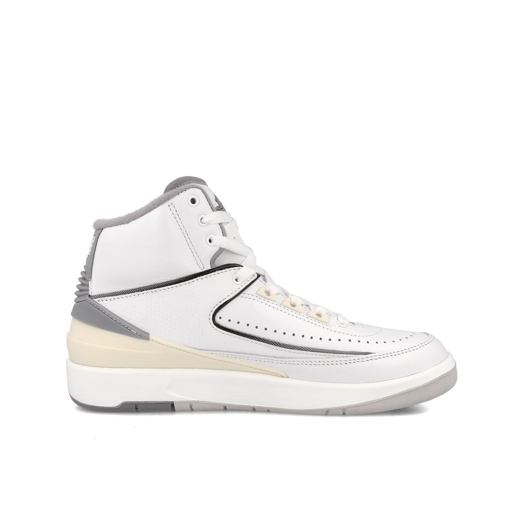 Jordan Air Jordan 2 Retro GS White-Cement Grey - Sail - Black High Top Sneakers Silhouette | Overkill