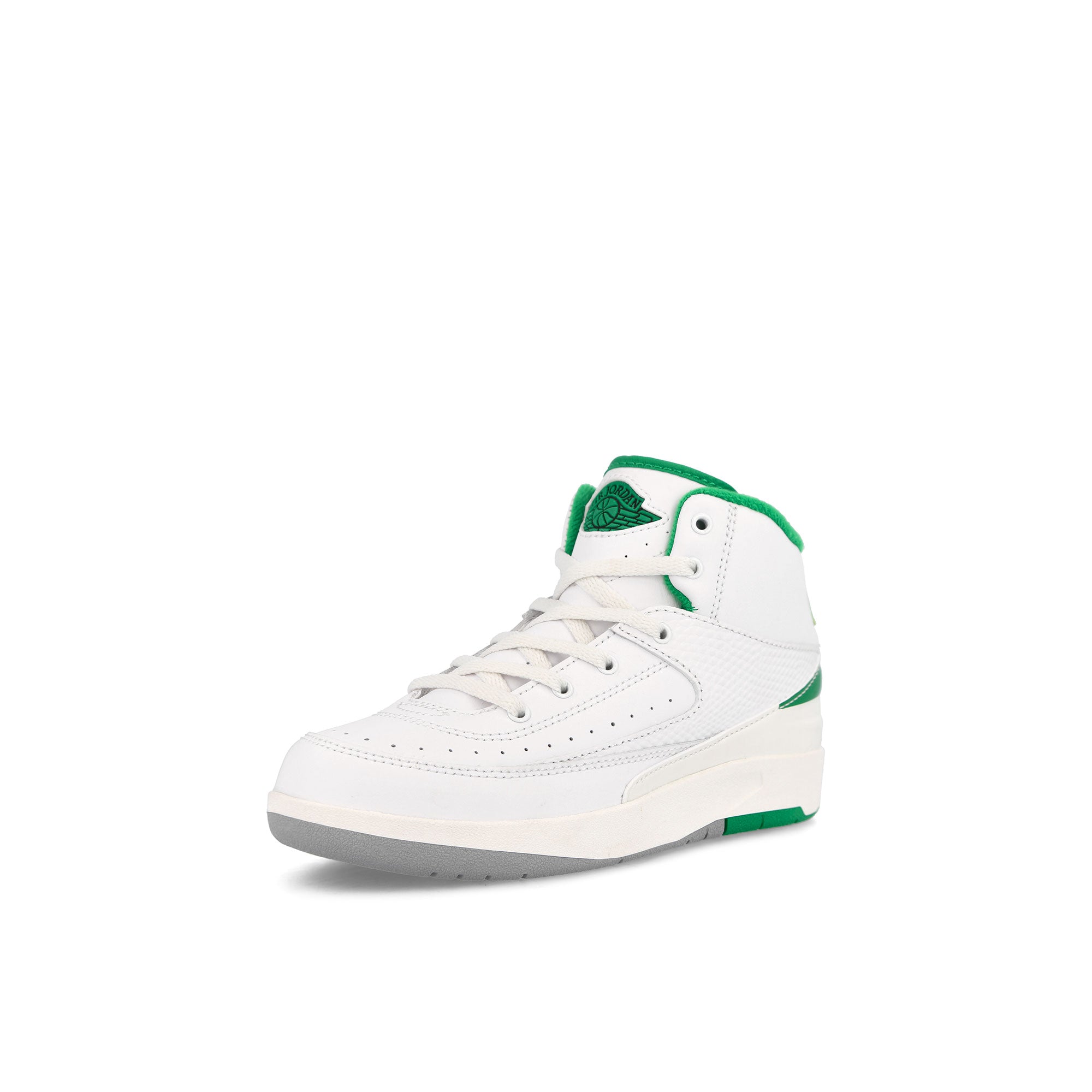 Jordan 2 Retro PS White / Lucky Green - Sail High Top Sneakers Close Up | Overkill