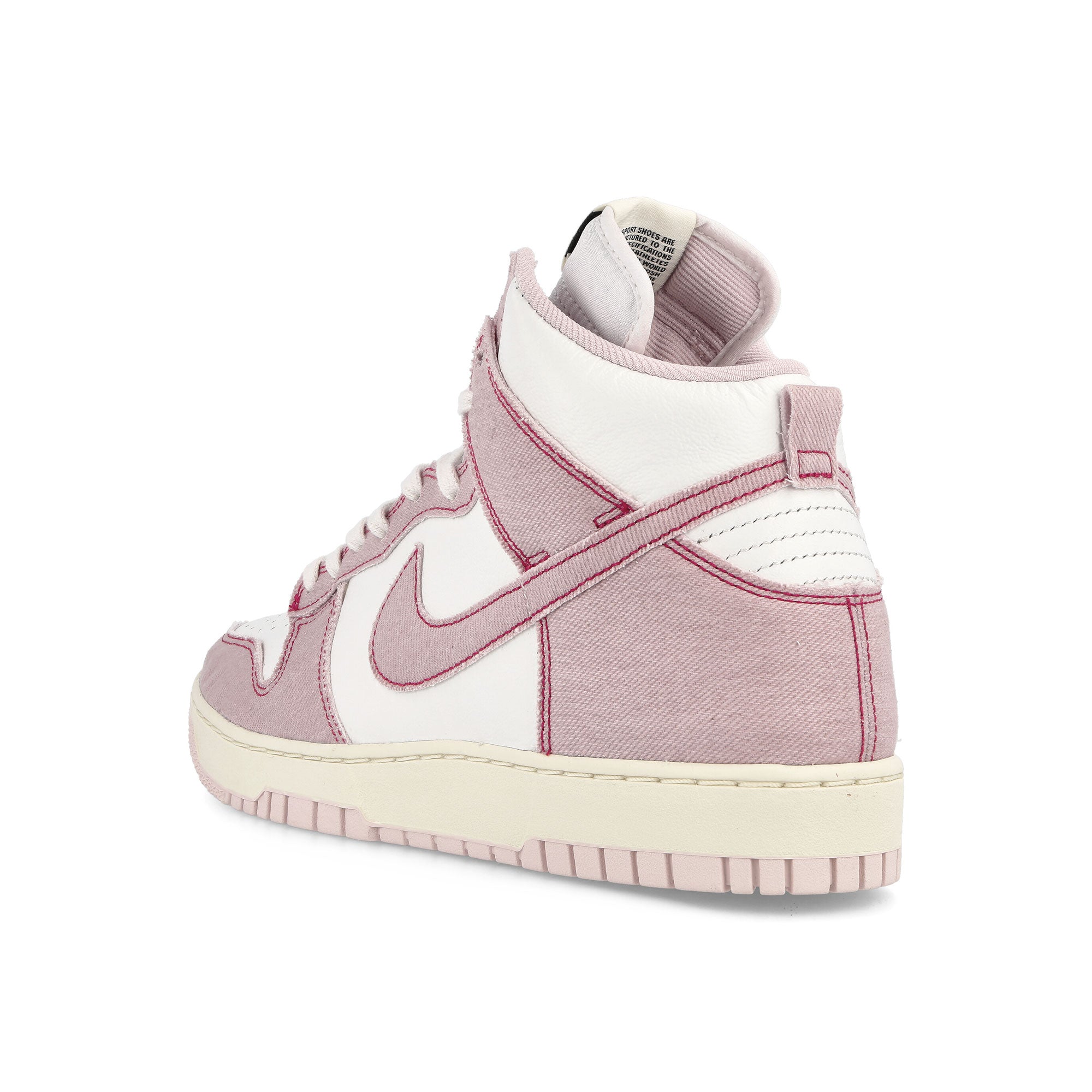 Nike dunk hi 1985 Summit White-Barely Rose - University Red High Top Sneakers Material | Overkill