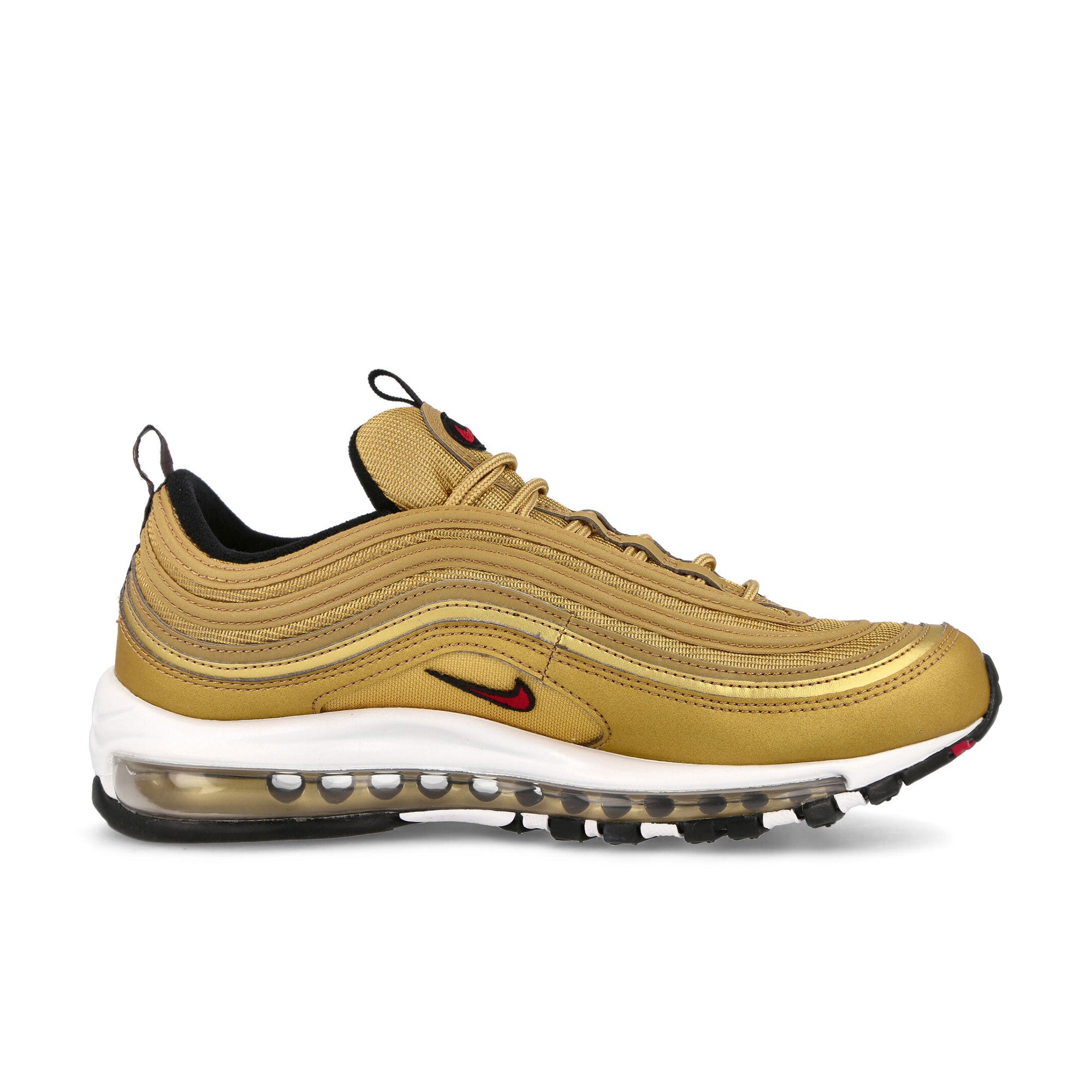 Nike Wmns Air Max 97 OG Metallic Gold-Varsity Red Sneakers Silhouette | Overkill