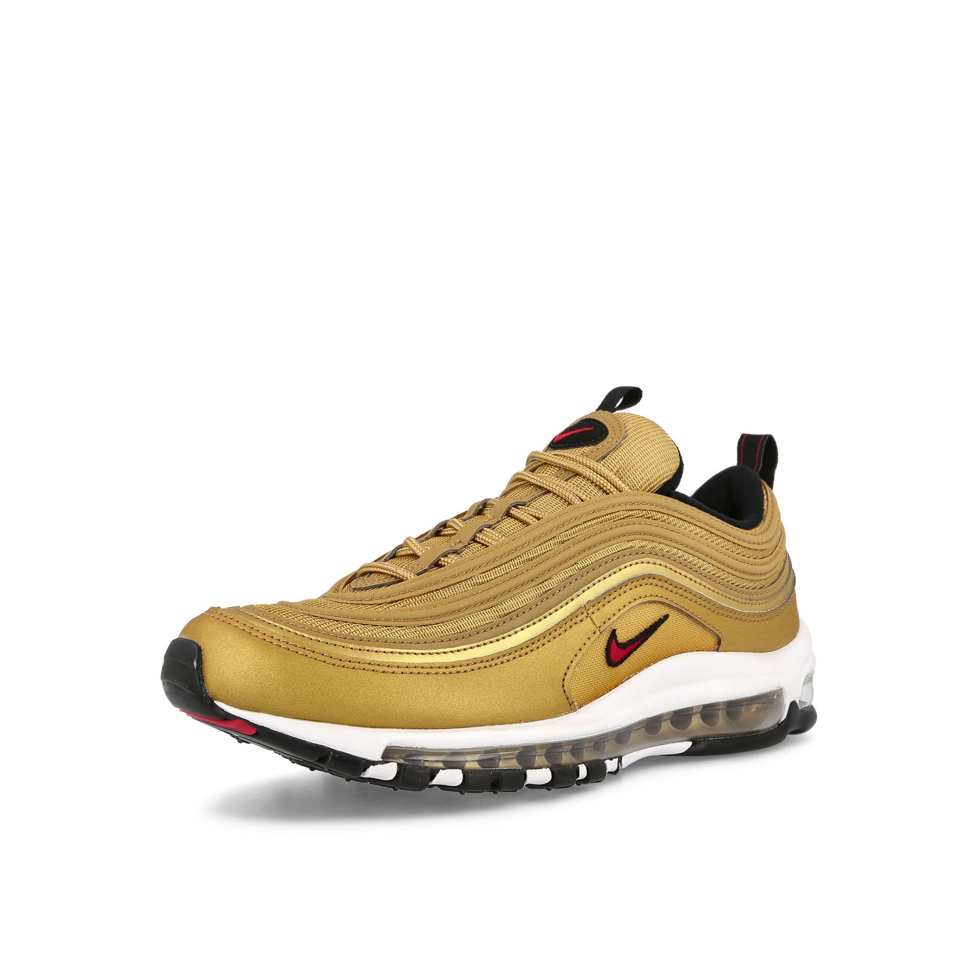 Nike Wmns Air Max 97 OG Metallic Gold-Varsity Red Sneakers Close Up | Overkill
