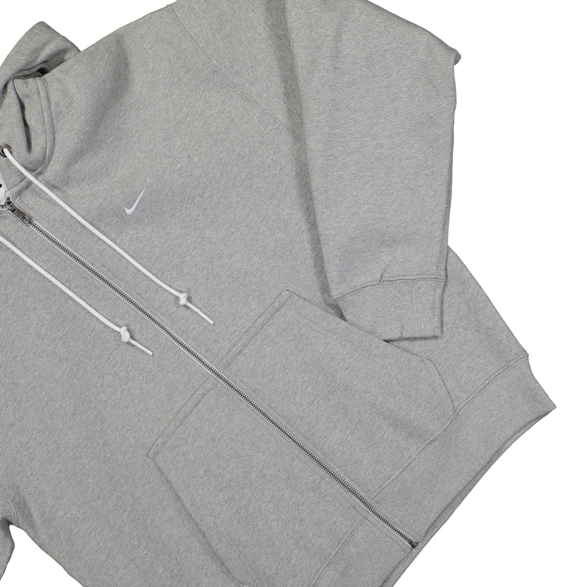 Nike Solo Swoosh Full-Zip Hoodie Dark Grey Heather / White Hoodies Detailfoto | Overkill