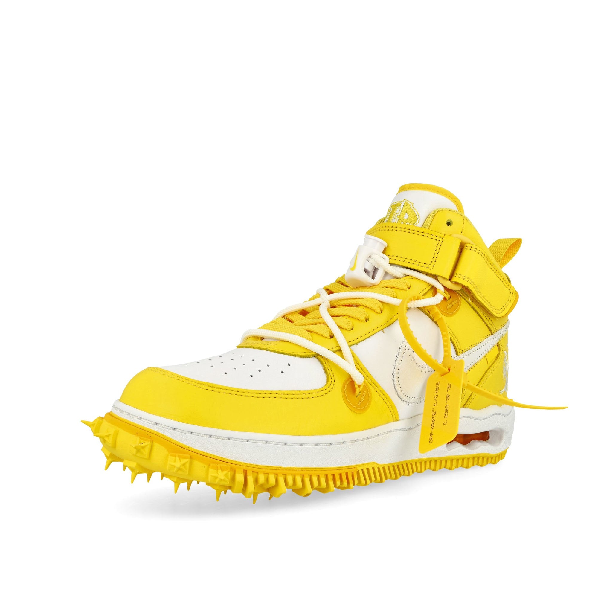 Nike Air Force 1 Mid White / White - Varsity Maize Mid Top Sneakers Close Up | Overkill