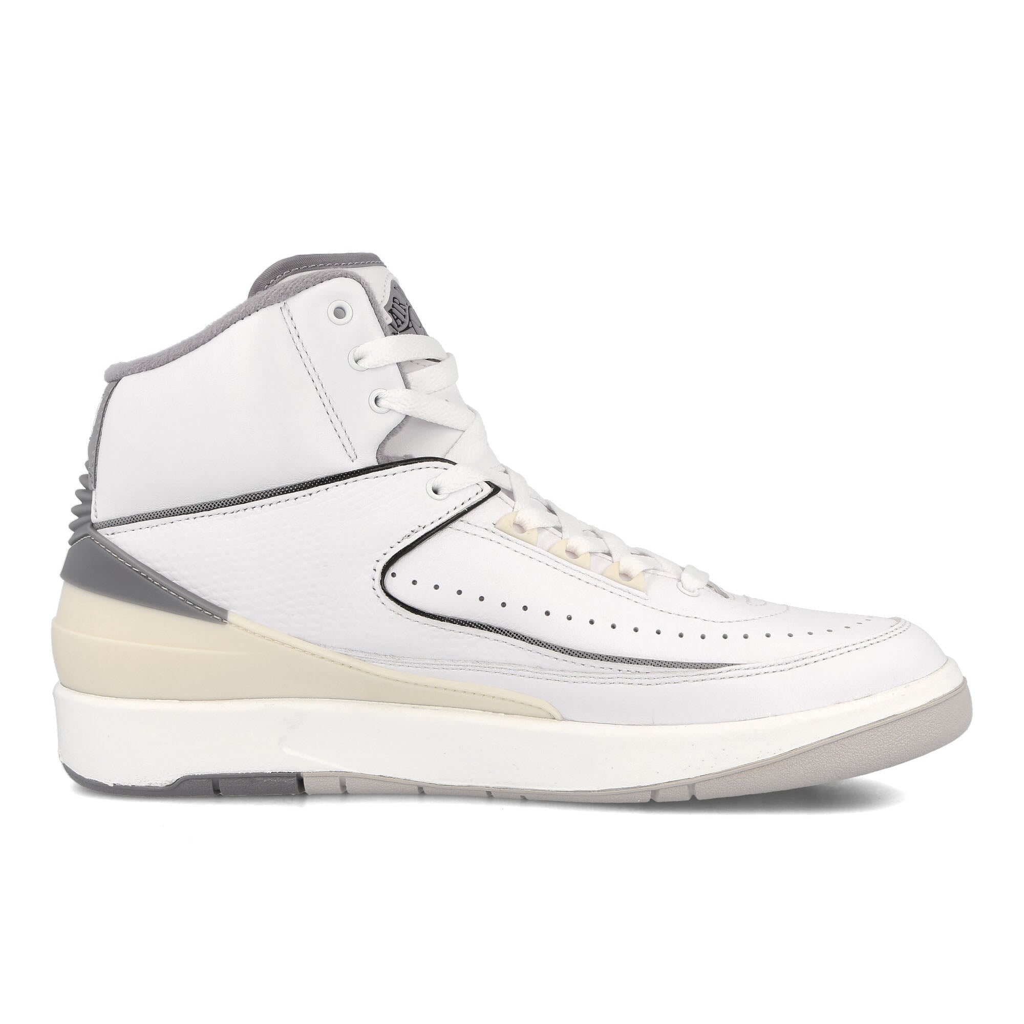 Jordan Air Jordan 2 Retro White-Cement Grey - Sail - Black High Top Sneakers Silhouette | Overkill