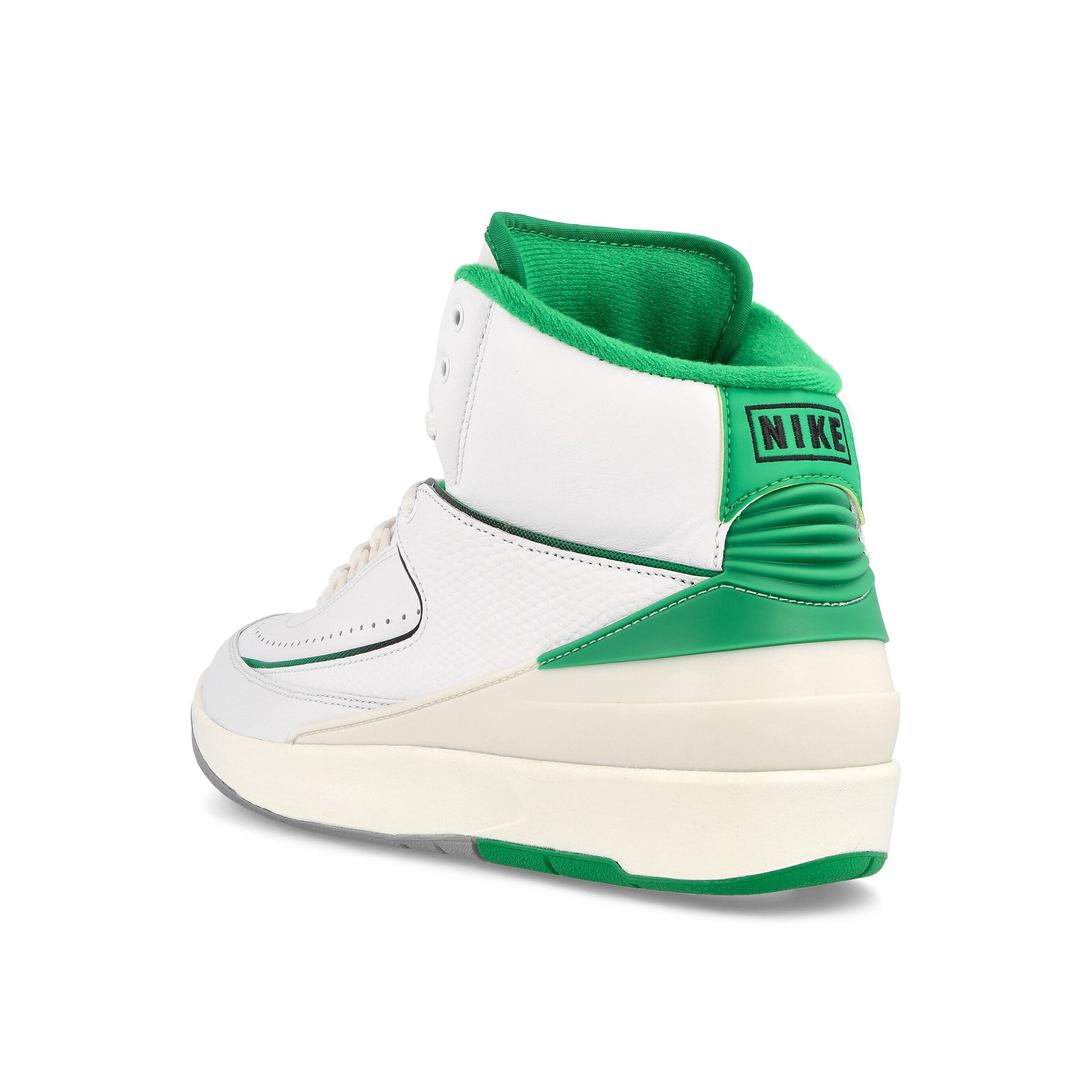 Jordan Air Jordan 2 Retro White-Lucky Green - Sail - Light Steel Grey High Top Sneakers Material | Overkill