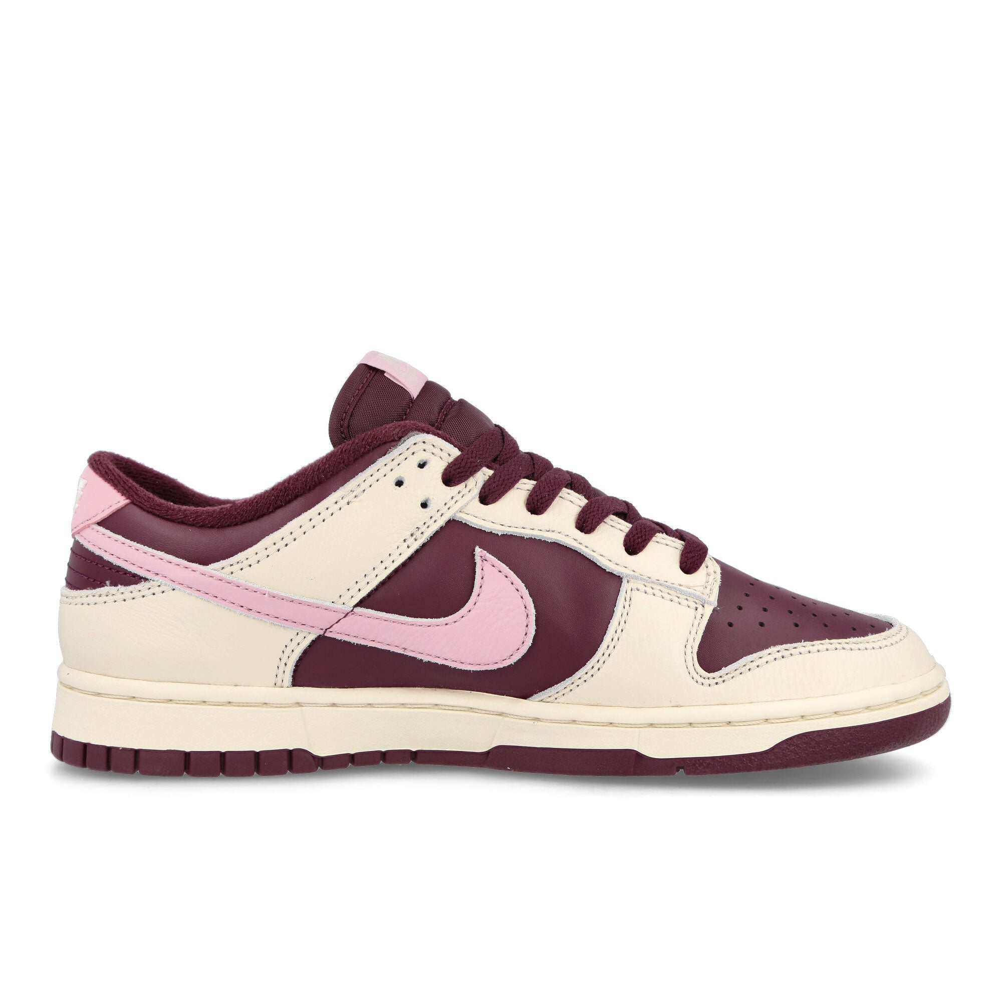 Nike Dunk Low Retro PRM Pale Ivory / Med Soft Pink - Night Maroon Low Top Sneakers Silhouette | Overkill