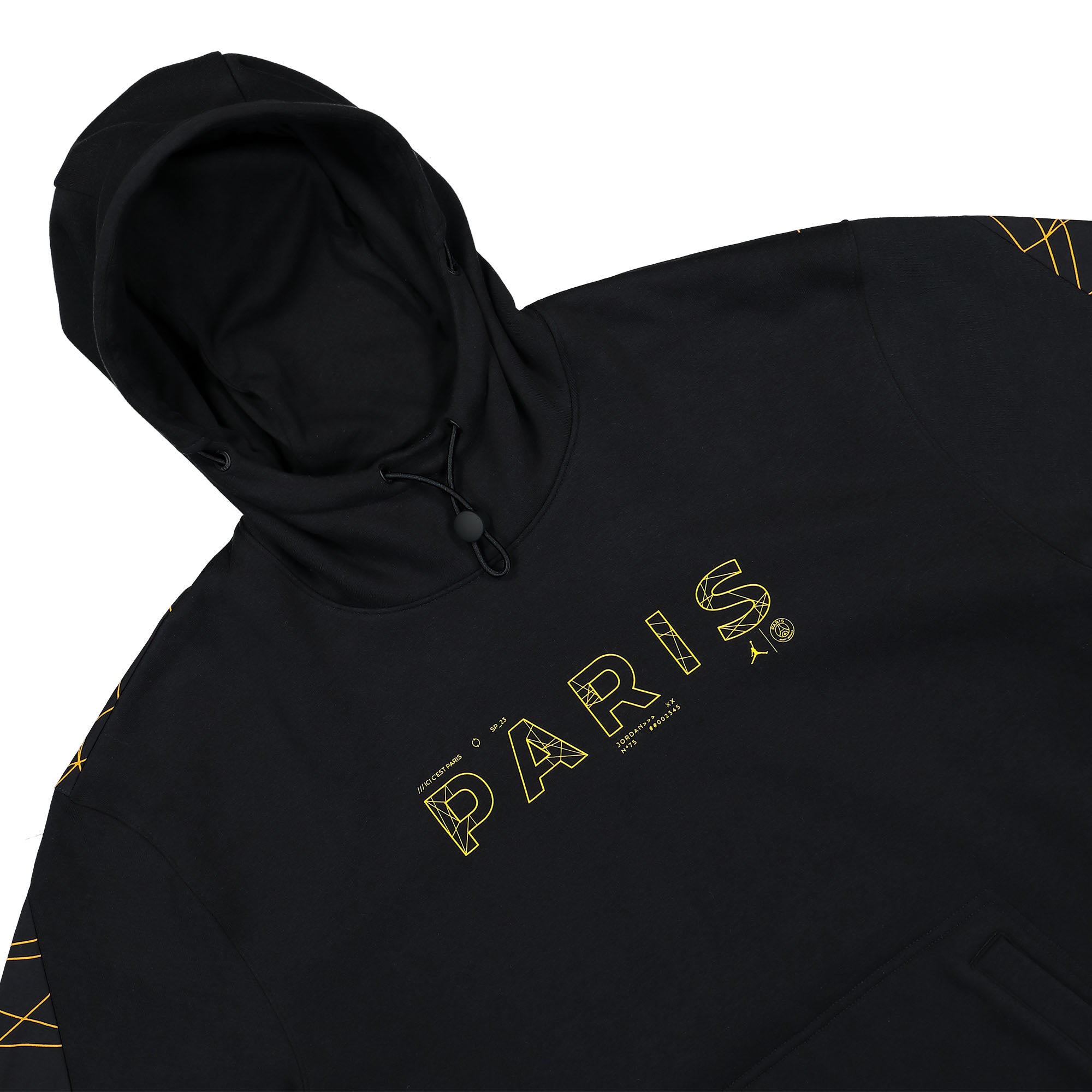 Jordan Paris Saint Germain x Air Jordan Fleece Hoodie Black / Tour Yellow Hoodies Material | Overkill