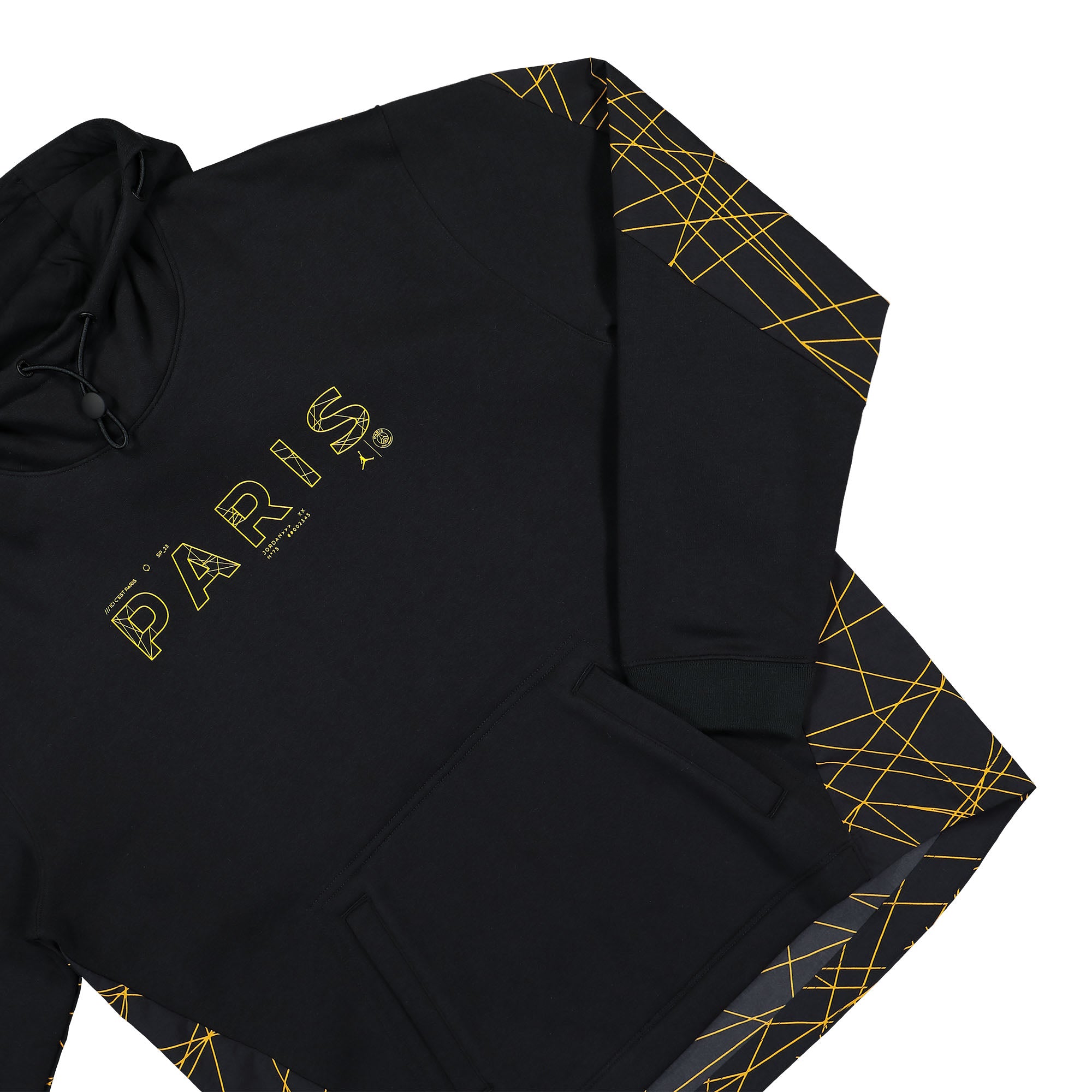 Jordan Paris Saint Germain x Air Jordan Fleece Hoodie Black / Tour Yellow Hoodies Detailfoto | Overkill