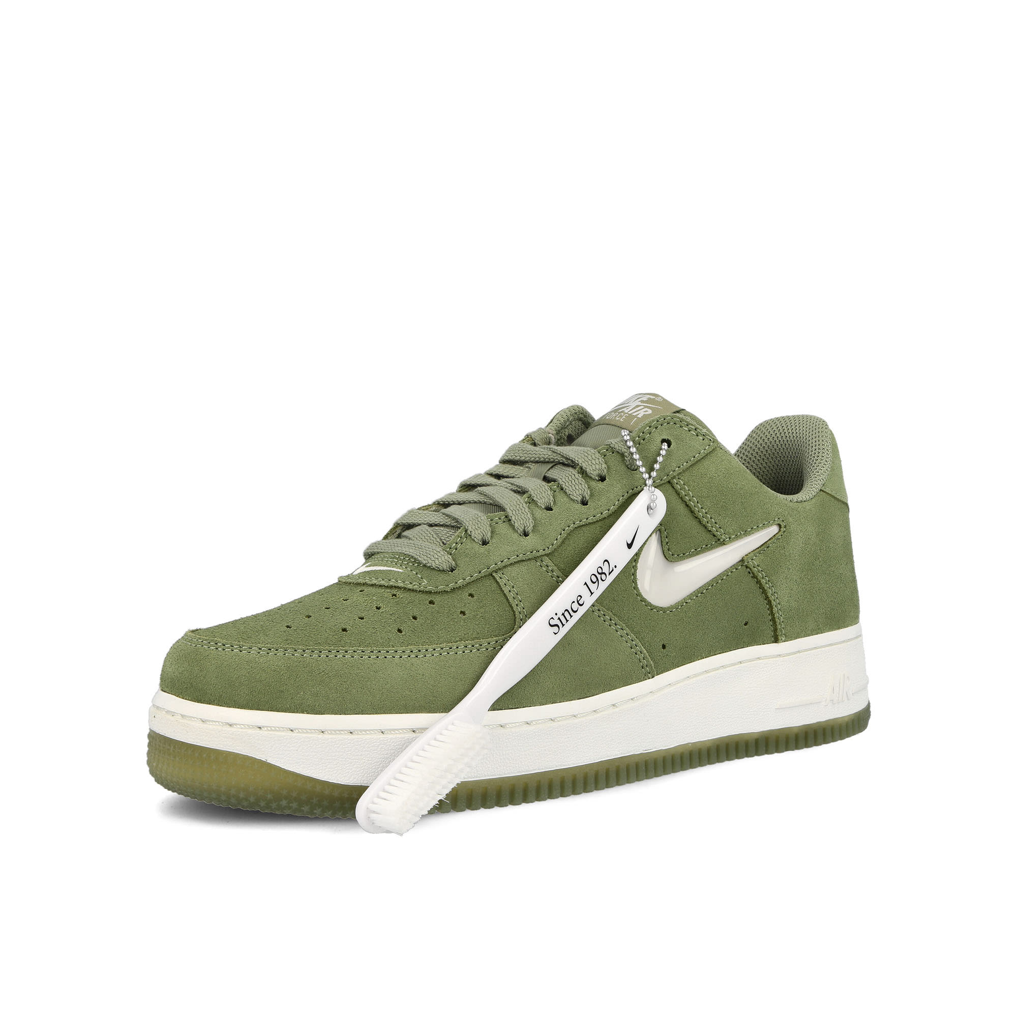 Nike Air Force 1 Low Retro Oil Green-Summit White Low Top Sneakers Close Up | Overkill