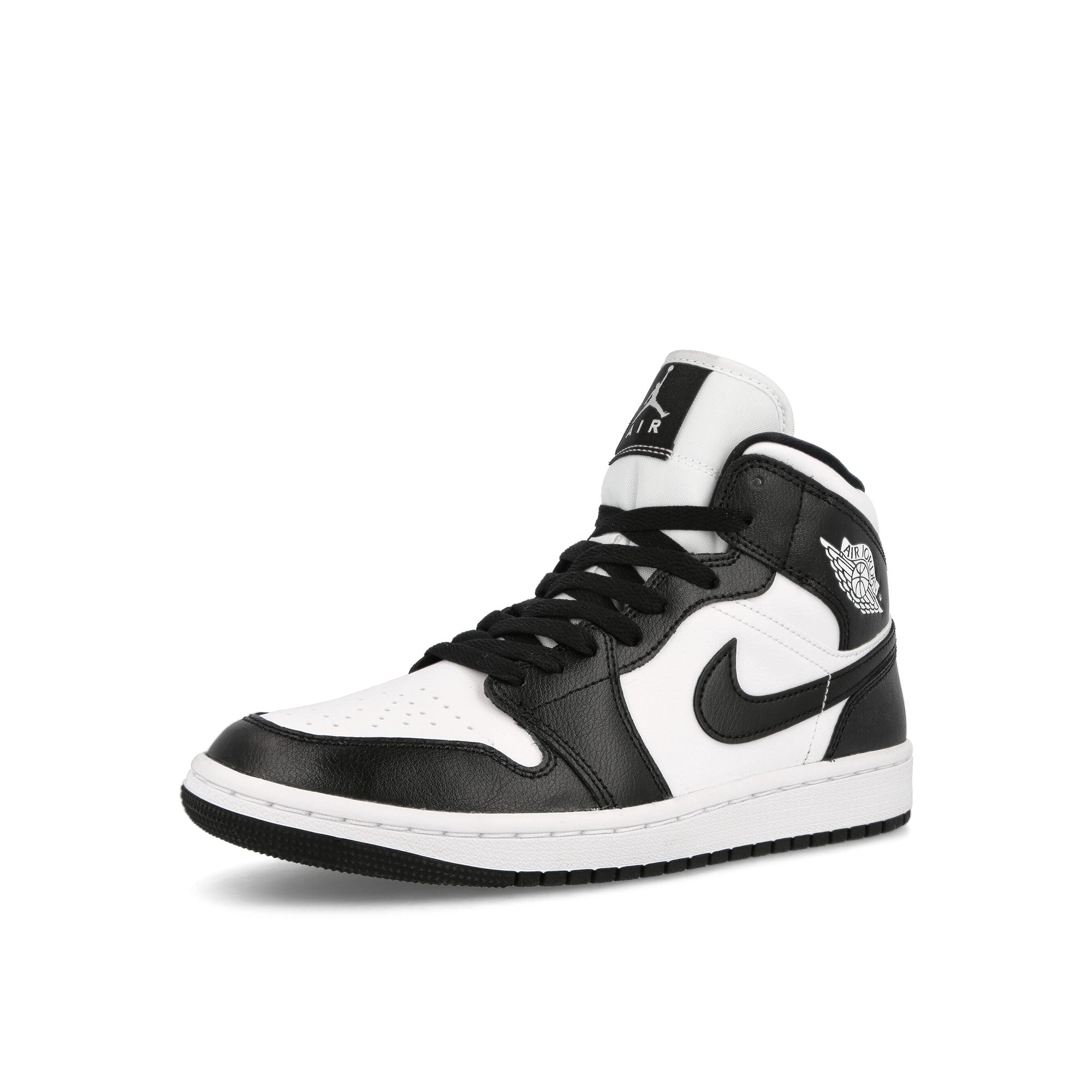 Jordan Wmns Air Jordan 1 Mid White / Black - White Mid Top Sneakers Close Up | Overkill