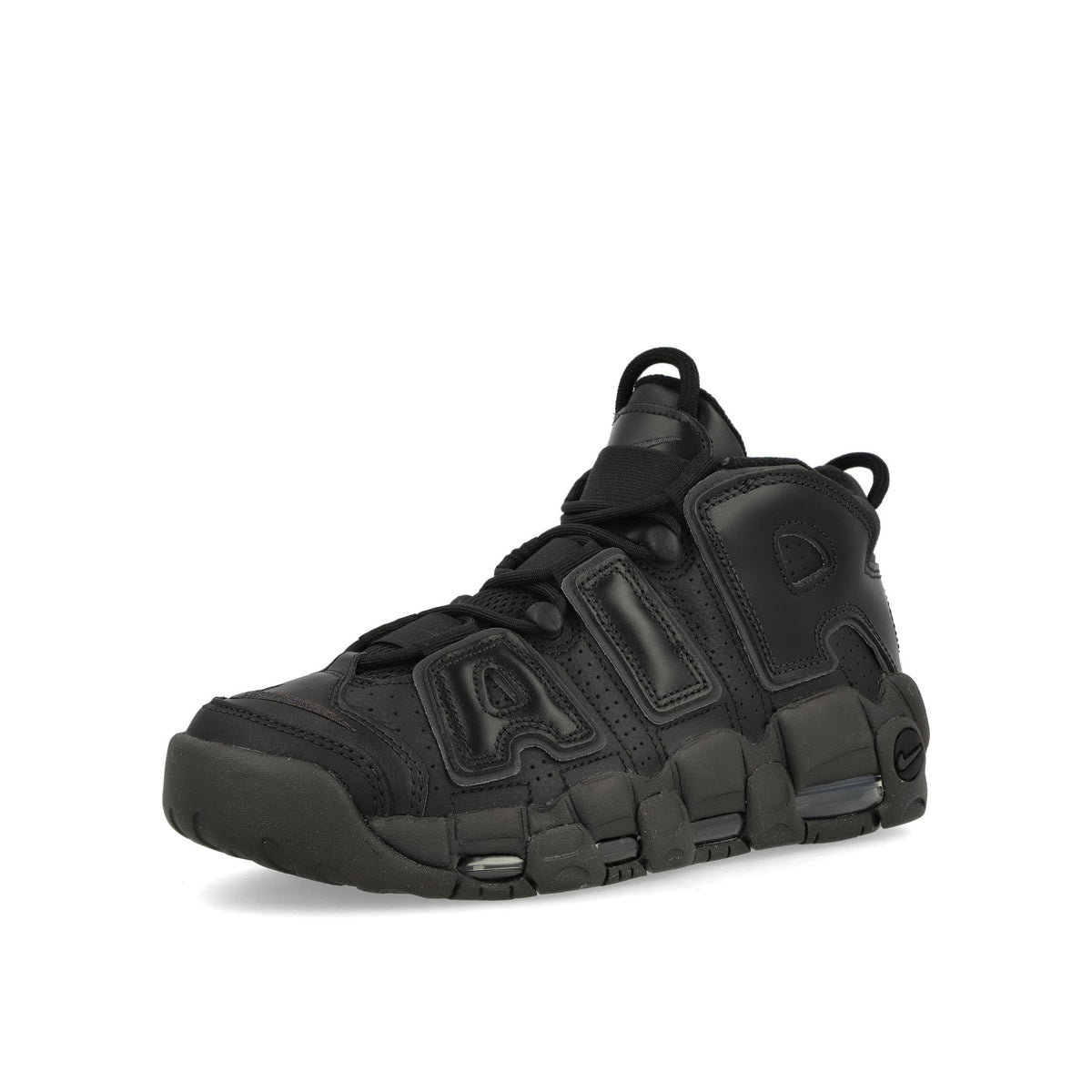 Nike W Air More Uptempo Black / Anthracite - Velvet Brown High Top Sneakers Close Up | Overkill