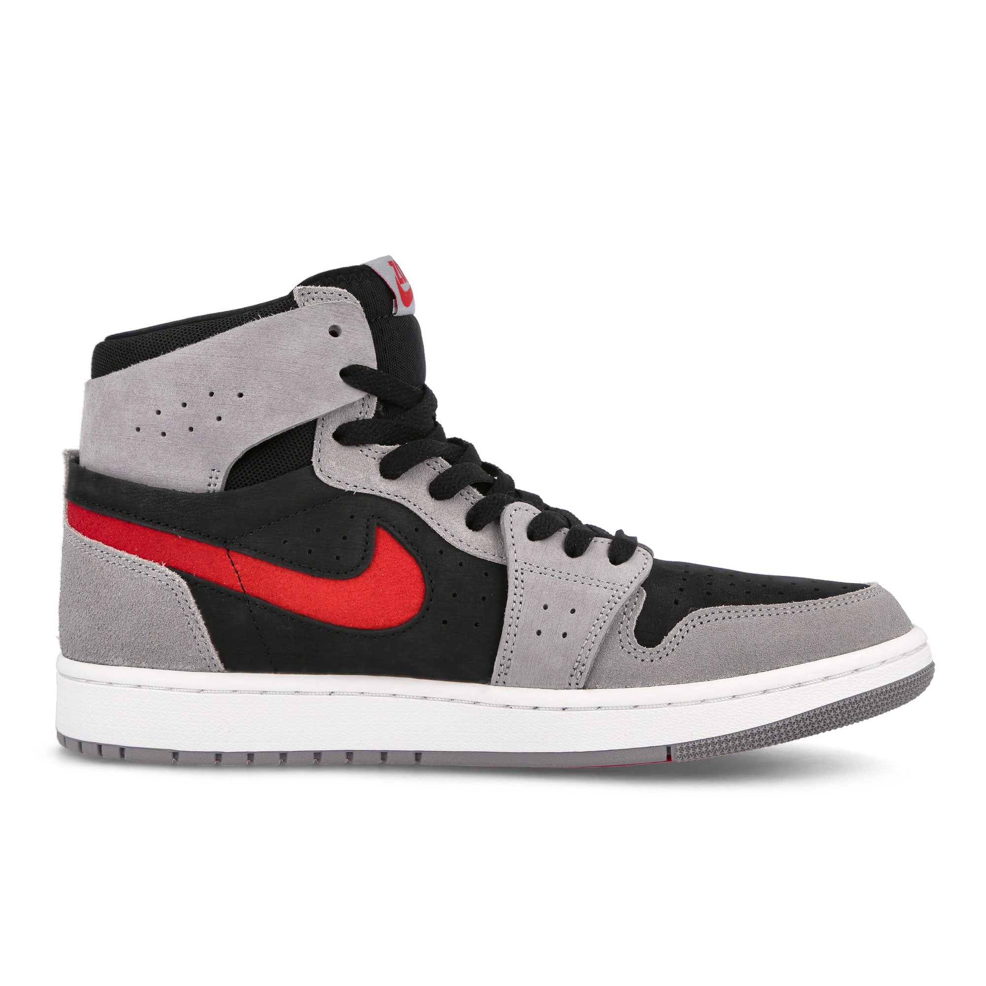 Jordan Air Jordan 1 Zoom Comfort Black-Fire Red - Cement Grey - White High Top Sneakers Silhouette | Overkill