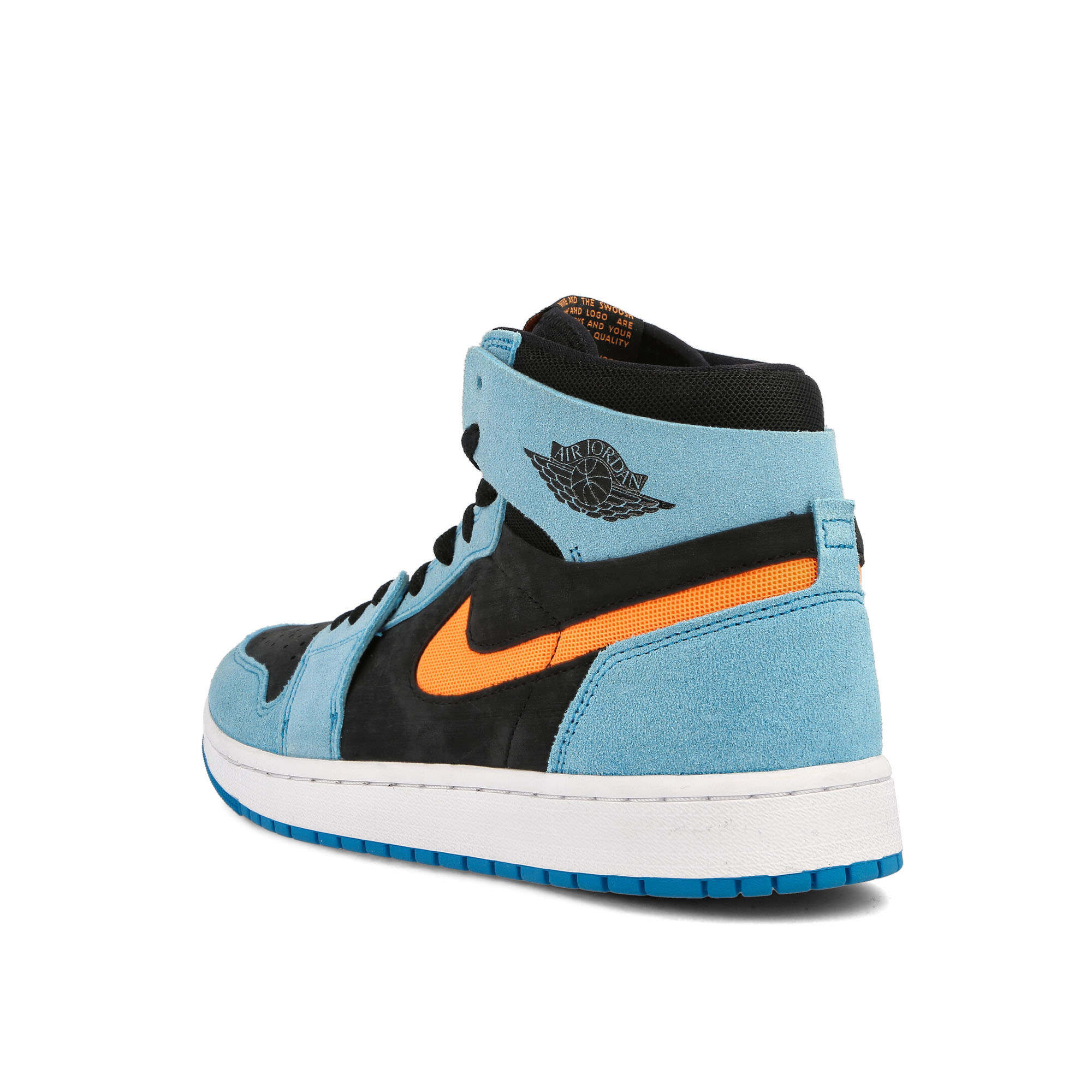 Jordan Air Jordan 1 Zoom CMFT 2 Bleached Aqua-Bright Citrus - Black - White High Top Sneakers Material | Overkill