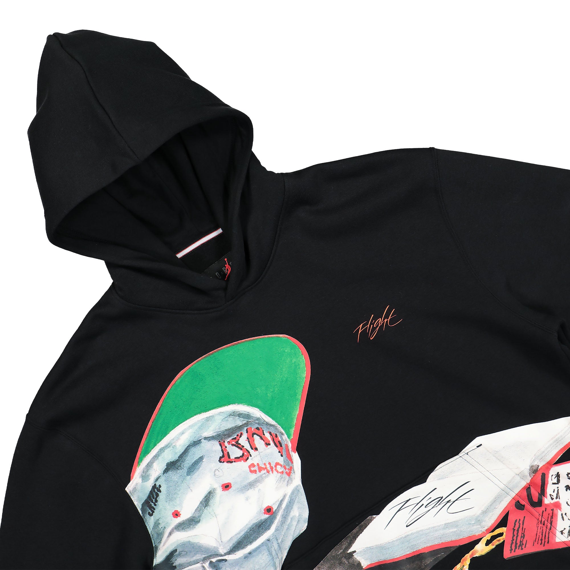 Jordan Air Jordan Fleece Hoodie Black / Sail / University Red Hoodies Close-up | Overkill