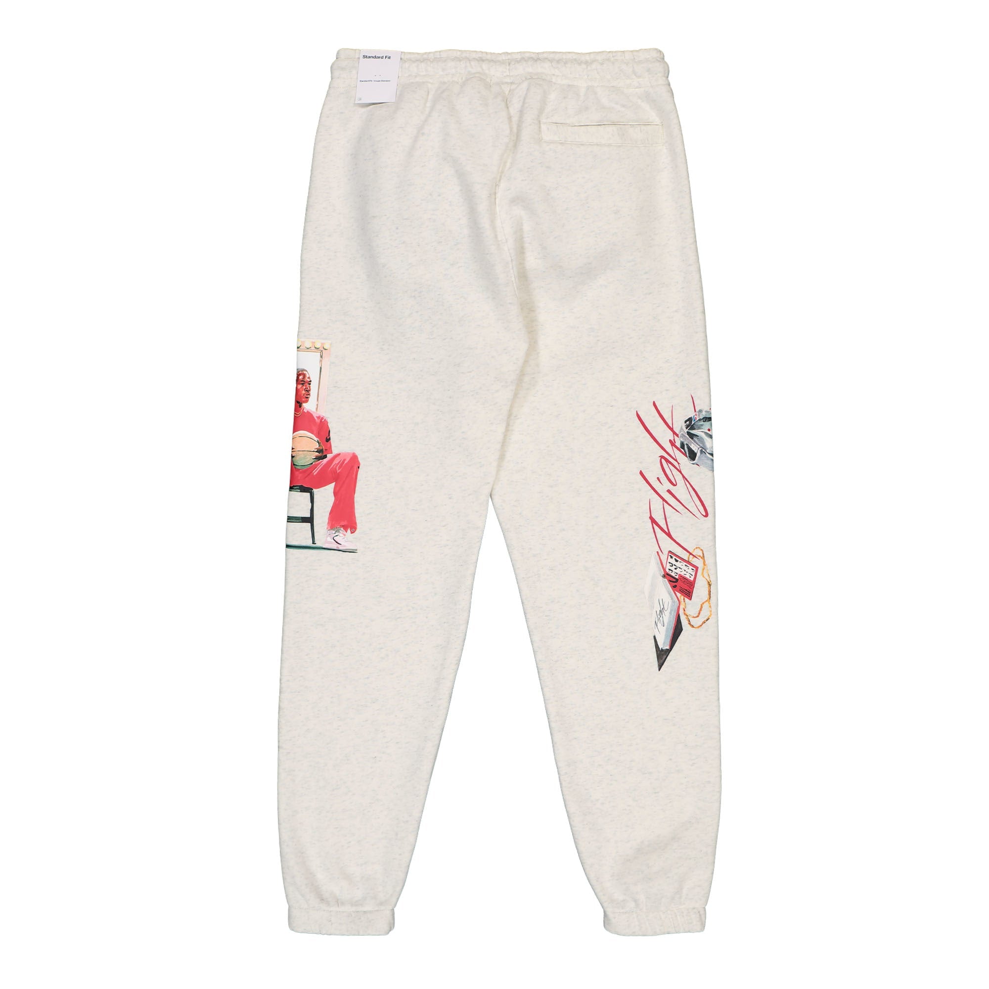 Jordan Air Jordan Fleece Pant Oatmeal Heather / Black / University Red Sweat & Track Pants Material | Overkill