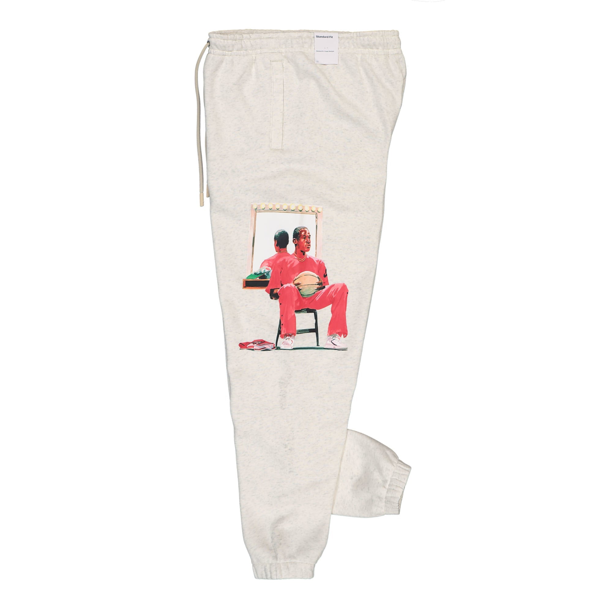 Jordan Air Jordan Fleece Pant Oatmeal Heather / Black / University Red Sweat & Track Pants Close-up | Overkill