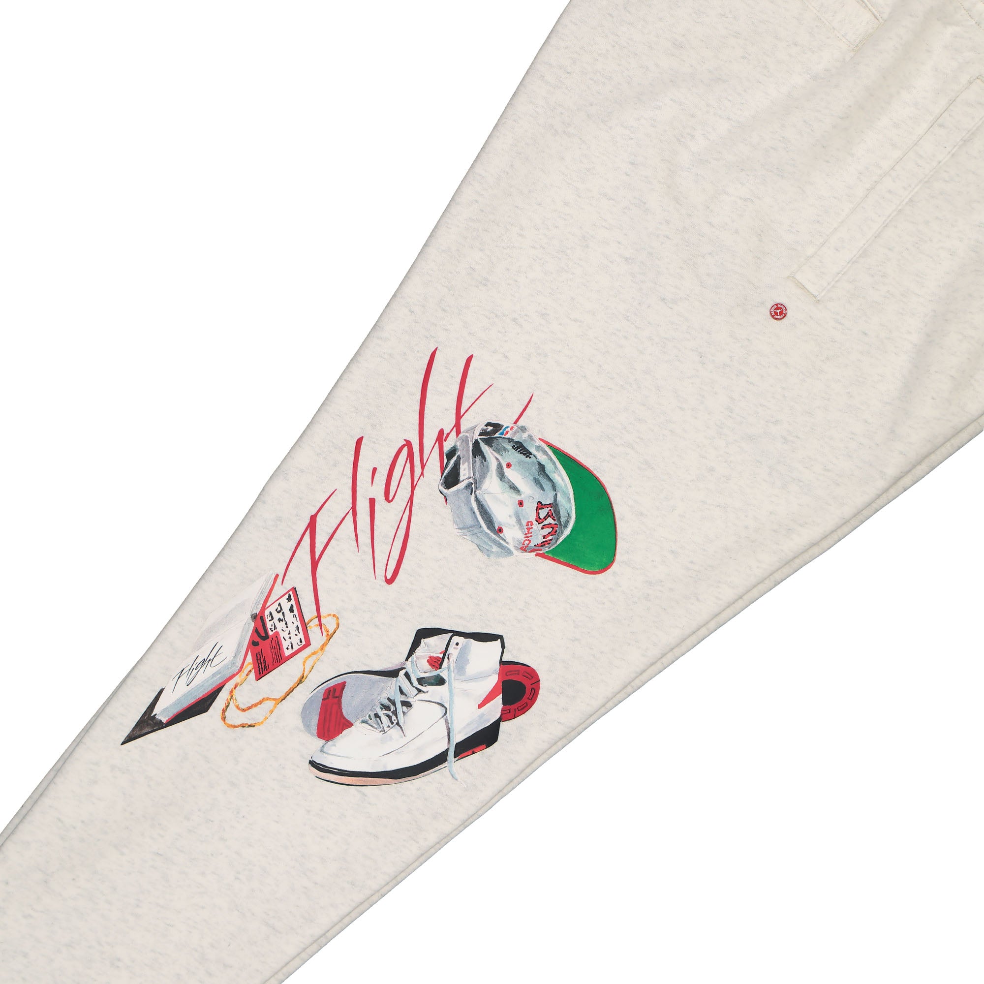 Jordan Air Jordan Fleece Pant Oatmeal Heather / Black / University Red Sweat & Track Pants Detail view 2 | Overkill