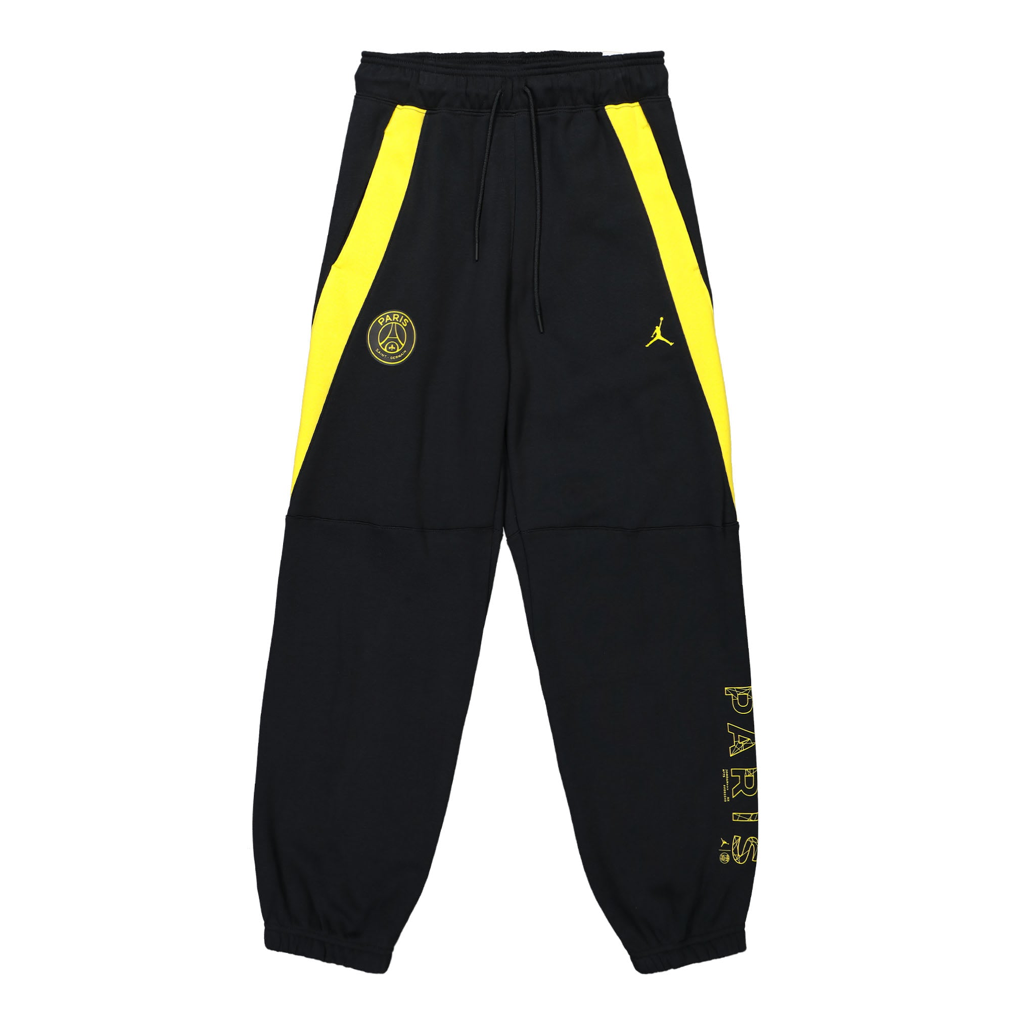 Jordan Paris Saint Germain x Air Jordan W Fleece Pants Black / Tour Yellow Casual Pants DV2838 010 | Overkill