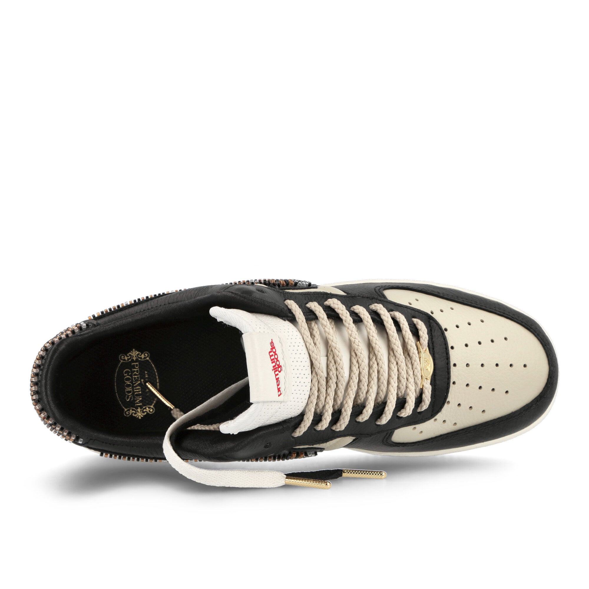 Nike Premium Goods x Nike Air Force 1 Low Black-Multi-Color - Sand - Sail Sneakers Detailfoto | Overkill