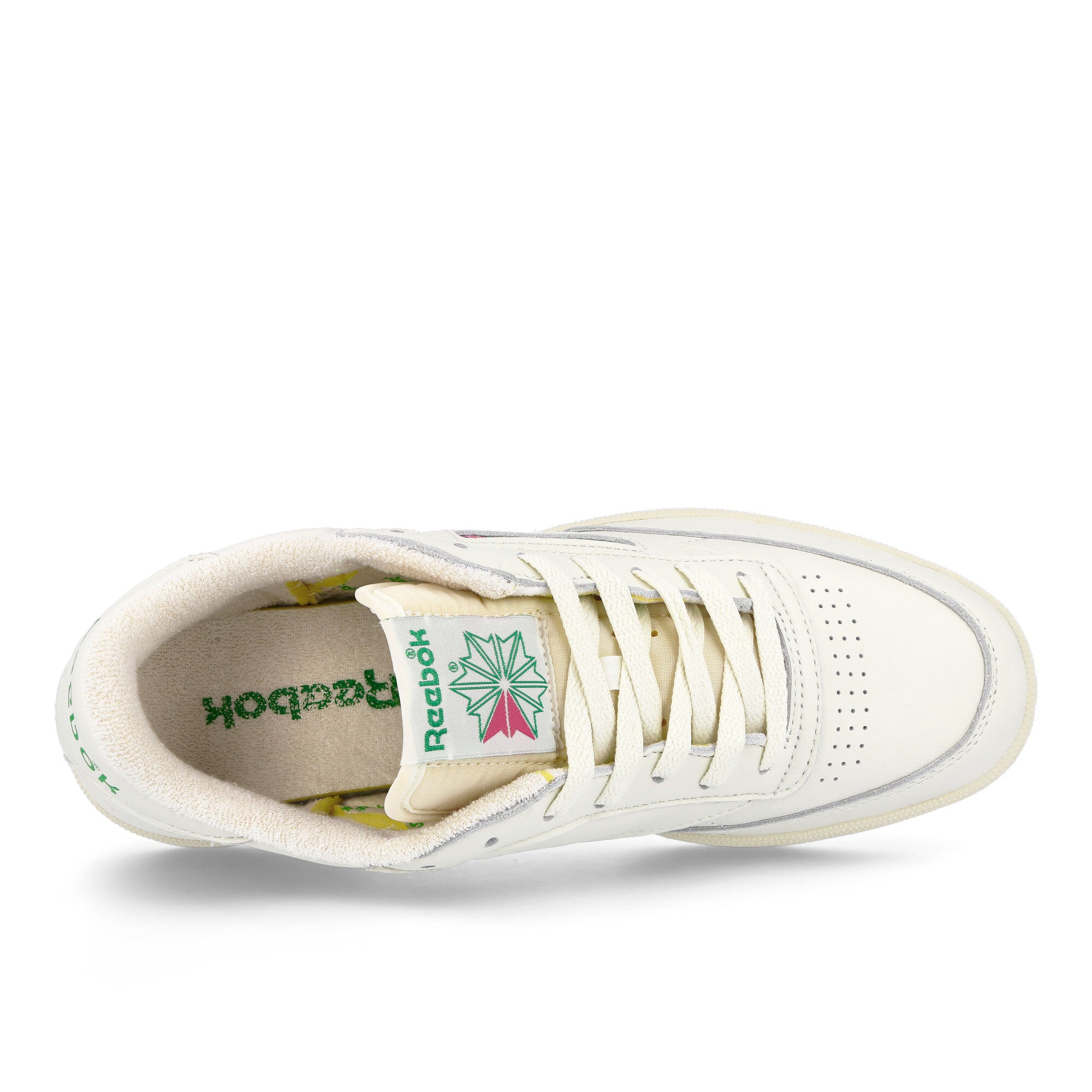 Reebok Club C 1985 Tv Chalk / Paper White / Green Low Top Sneakers Detailfoto | Overkill