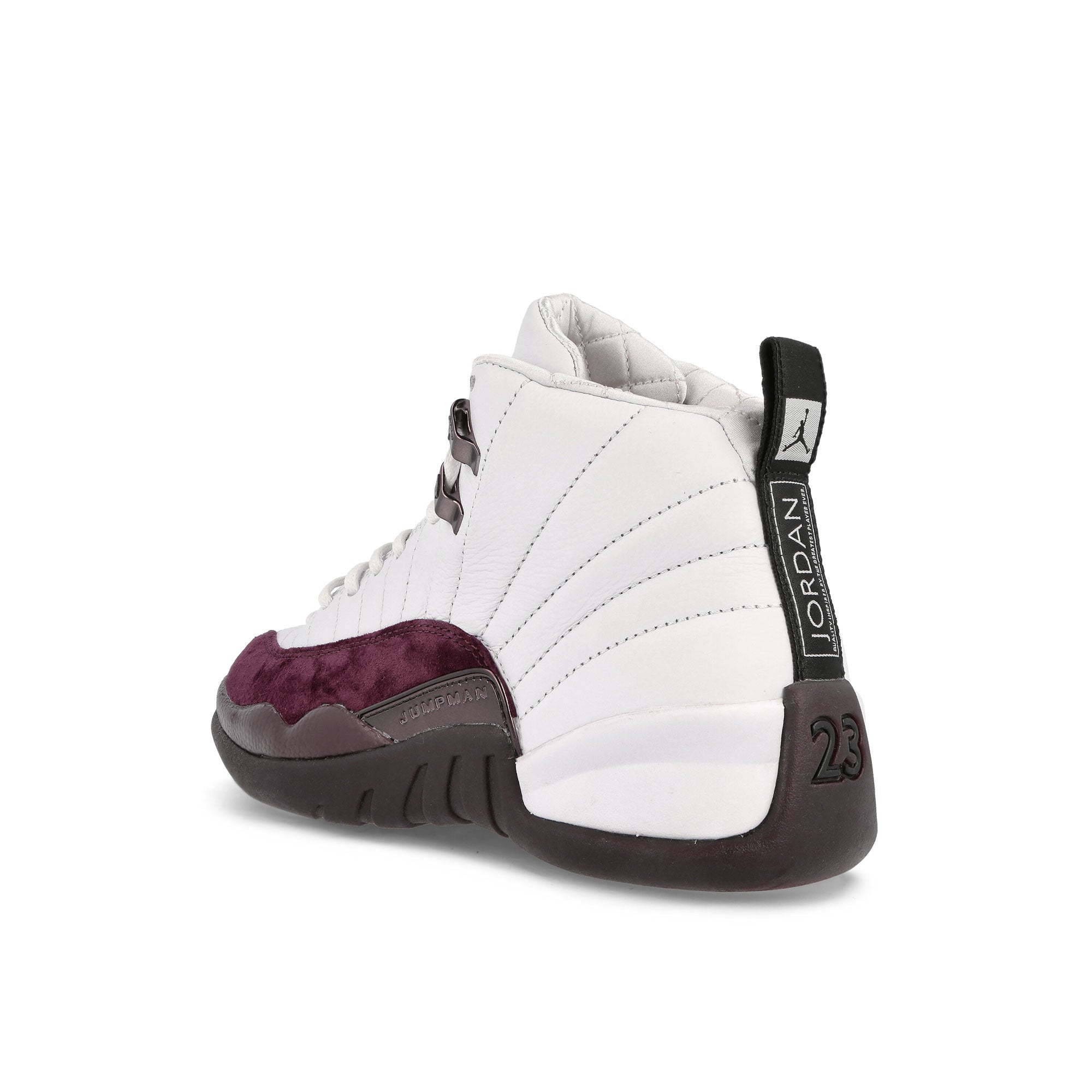 Jordan A Ma Maniere x Wmns Air Jordan 12 Retro SP White-Black - Burgundy Crush High Top Sneakers Material | Overkill