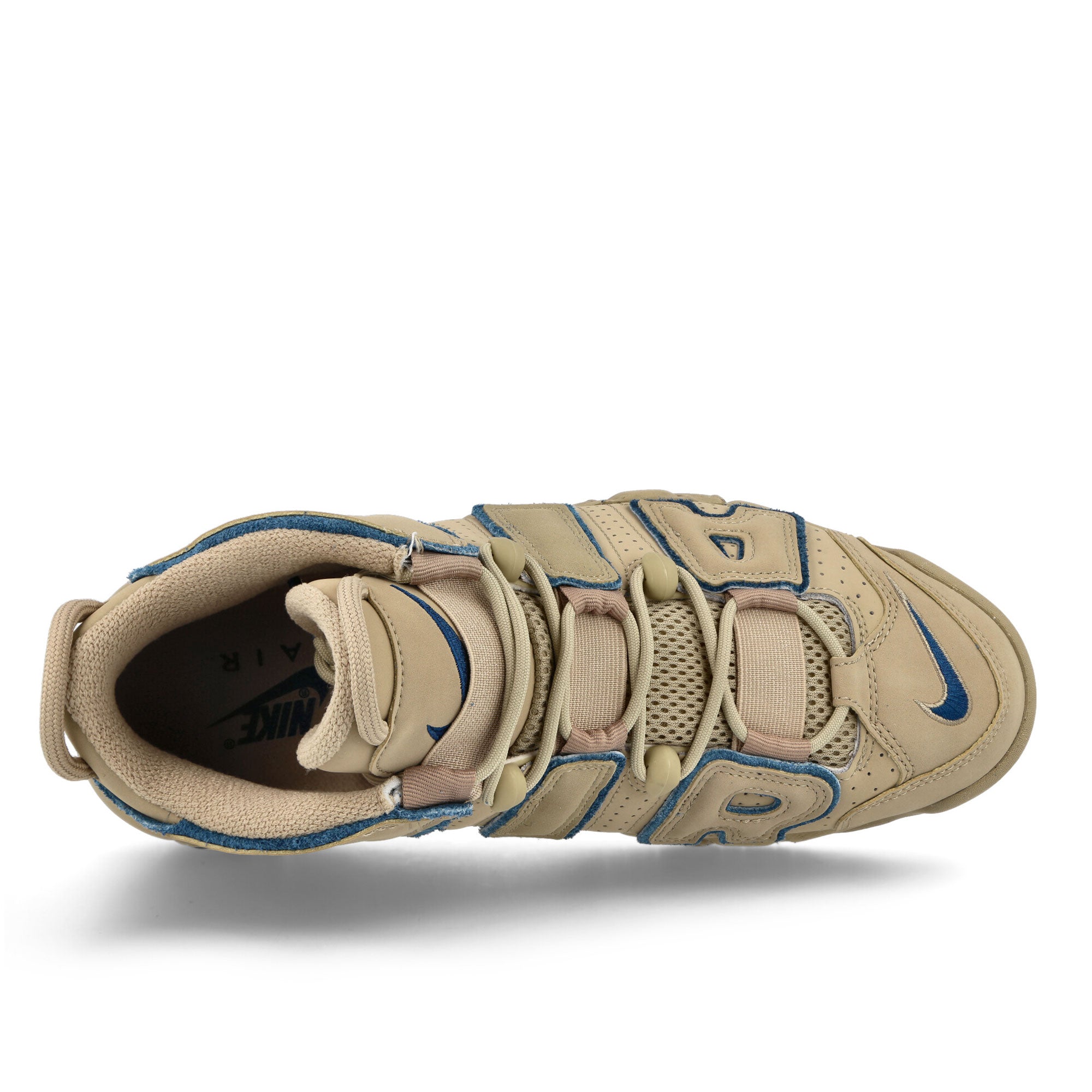Nike Air More Uptempo 96 Limestone-Valerian Blue - Limestone Sneakers Detailfoto | Overkill