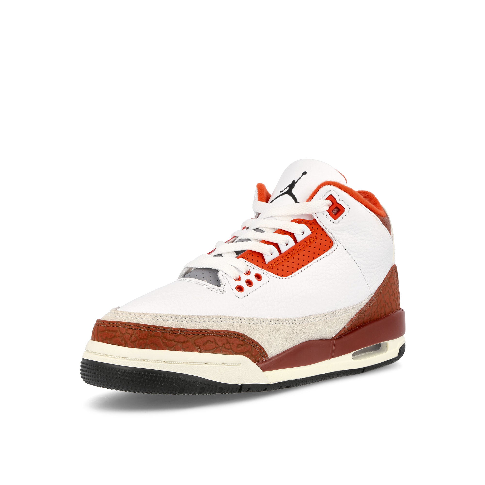 Jordan Air Jordan 3 Retro SE GS White / Black - Mars Stone - Team Orange High Top Sneakers Close Up | Overkill