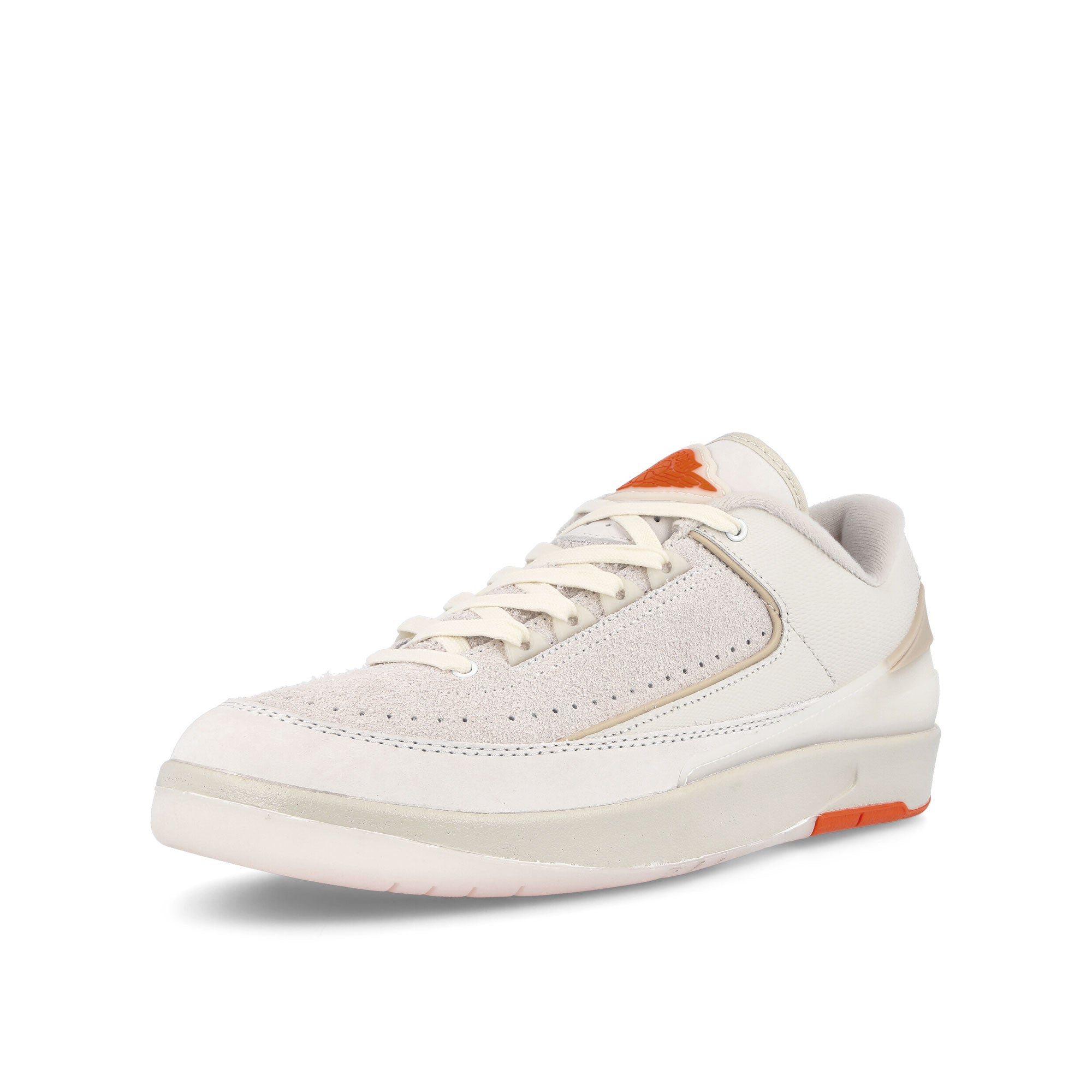 Jordan Shelflife x Air Jordan 2 Retro Low SP White-Sail - Light Bone - Bright Mandarin Sneakers Close Up | Overkill
